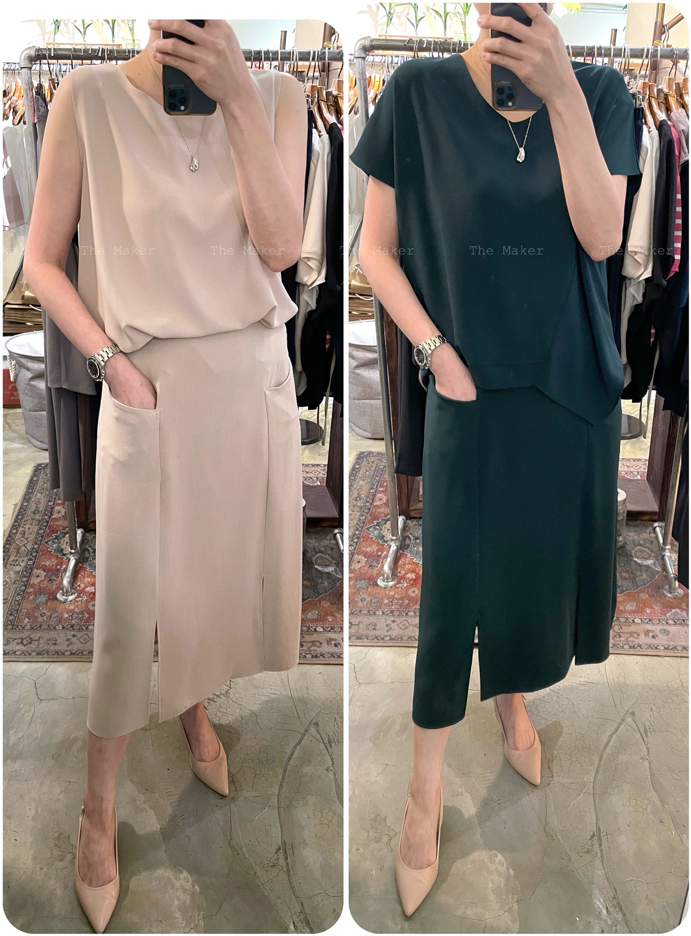 💜 爽飄飄開叉半截裙 💜