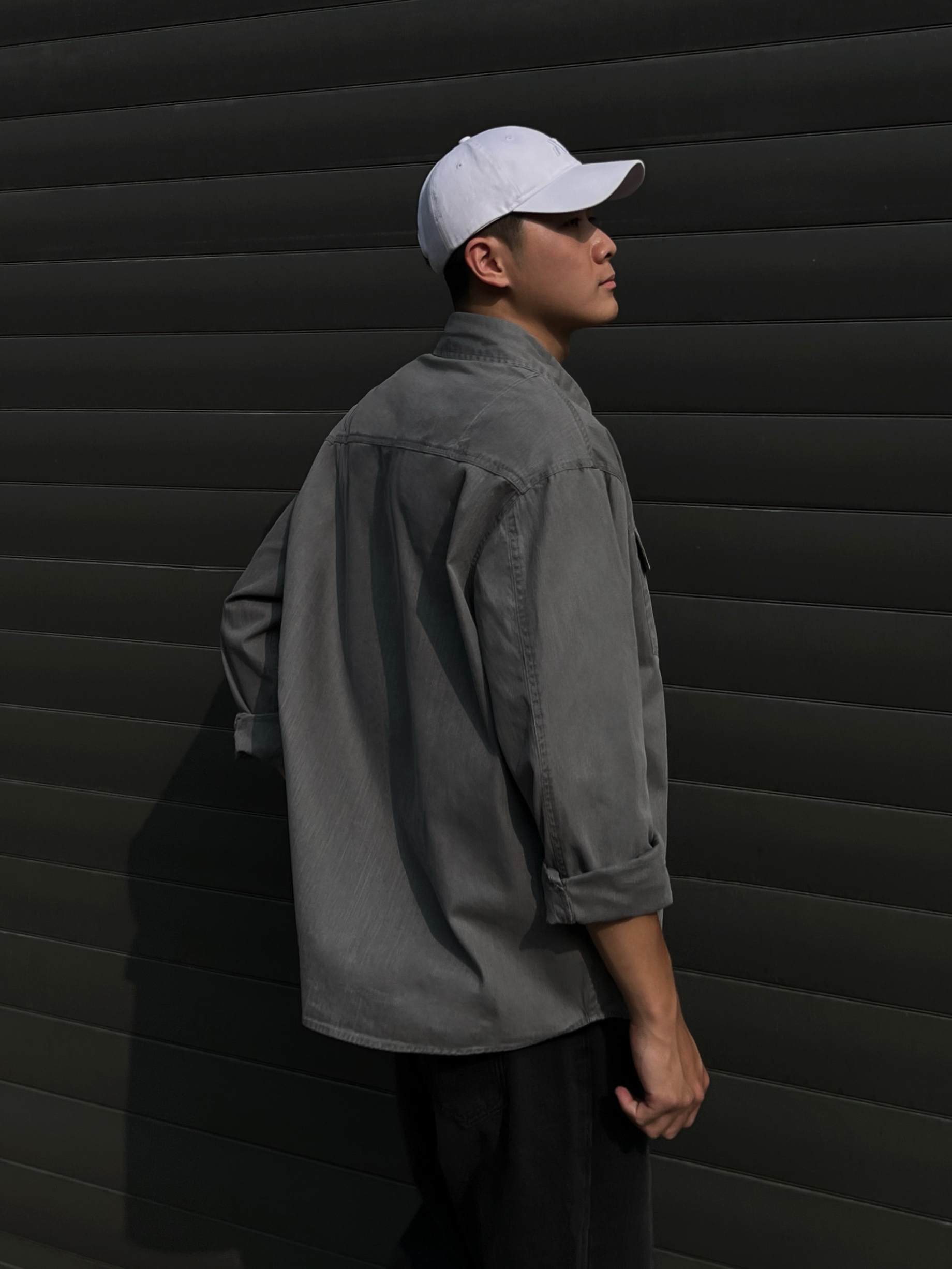 [1atm] 蓋口-刷舊工作襯衫