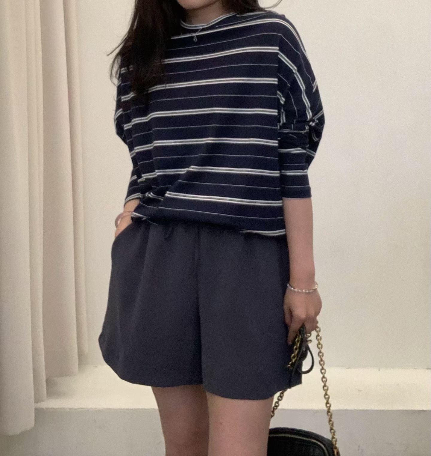 FP5122 純色鬆緊綁帶短褲