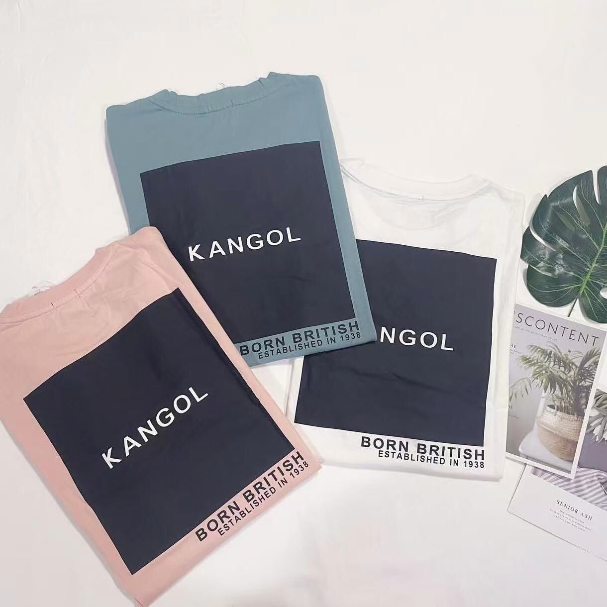 KANGOL BOX LOGO BACK PRINT TEE