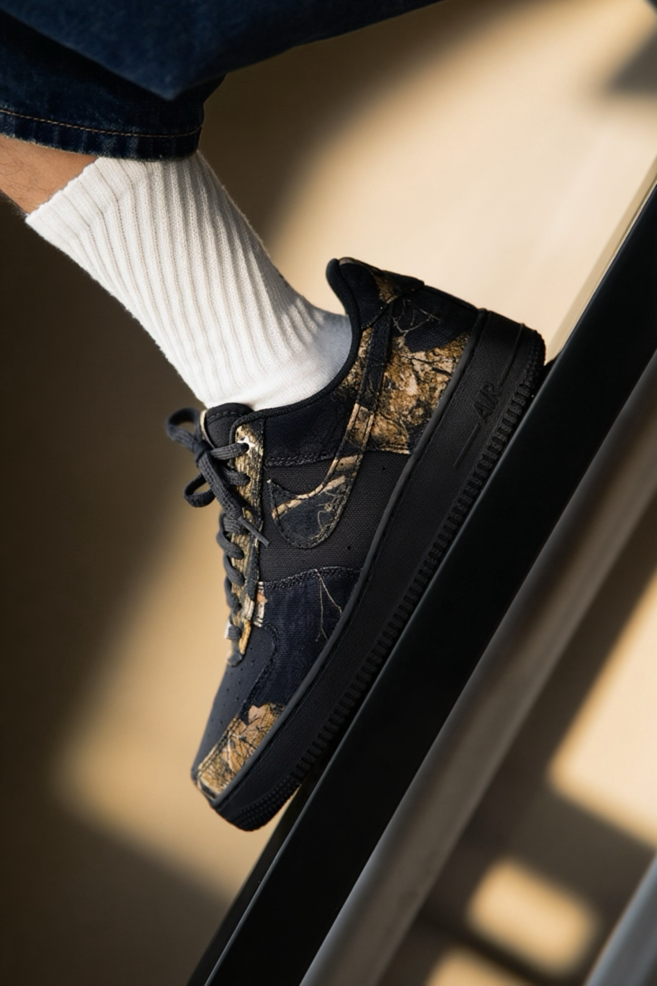 代購-Nike Air Force 1 '07 RealTree 落葉 枯葉迷彩 男女同款 黑棕 IH1221-001