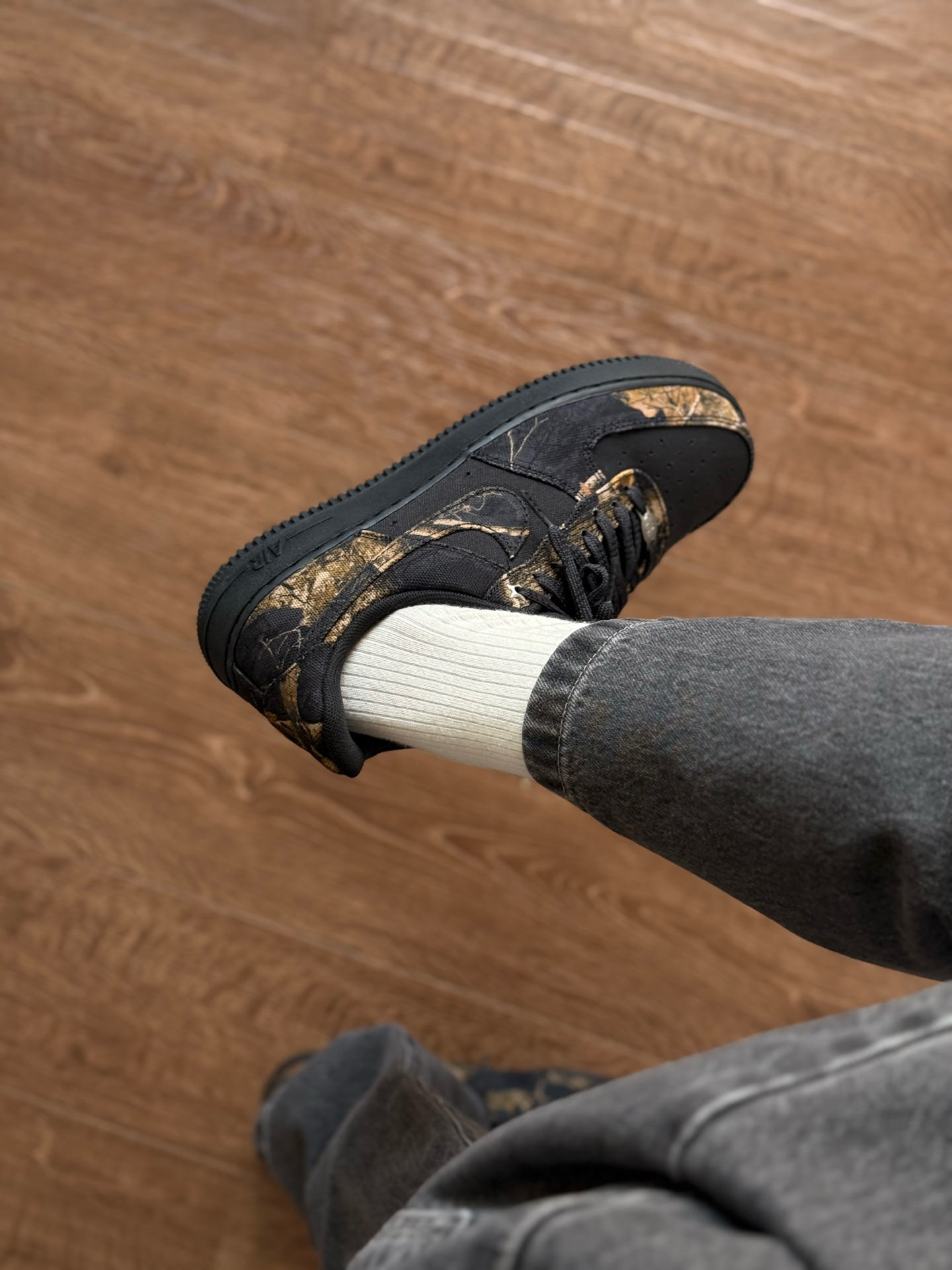 代購-Nike Air Force 1 '07 RealTree 落葉 枯葉迷彩 男女同款 黑棕 IH1221-001