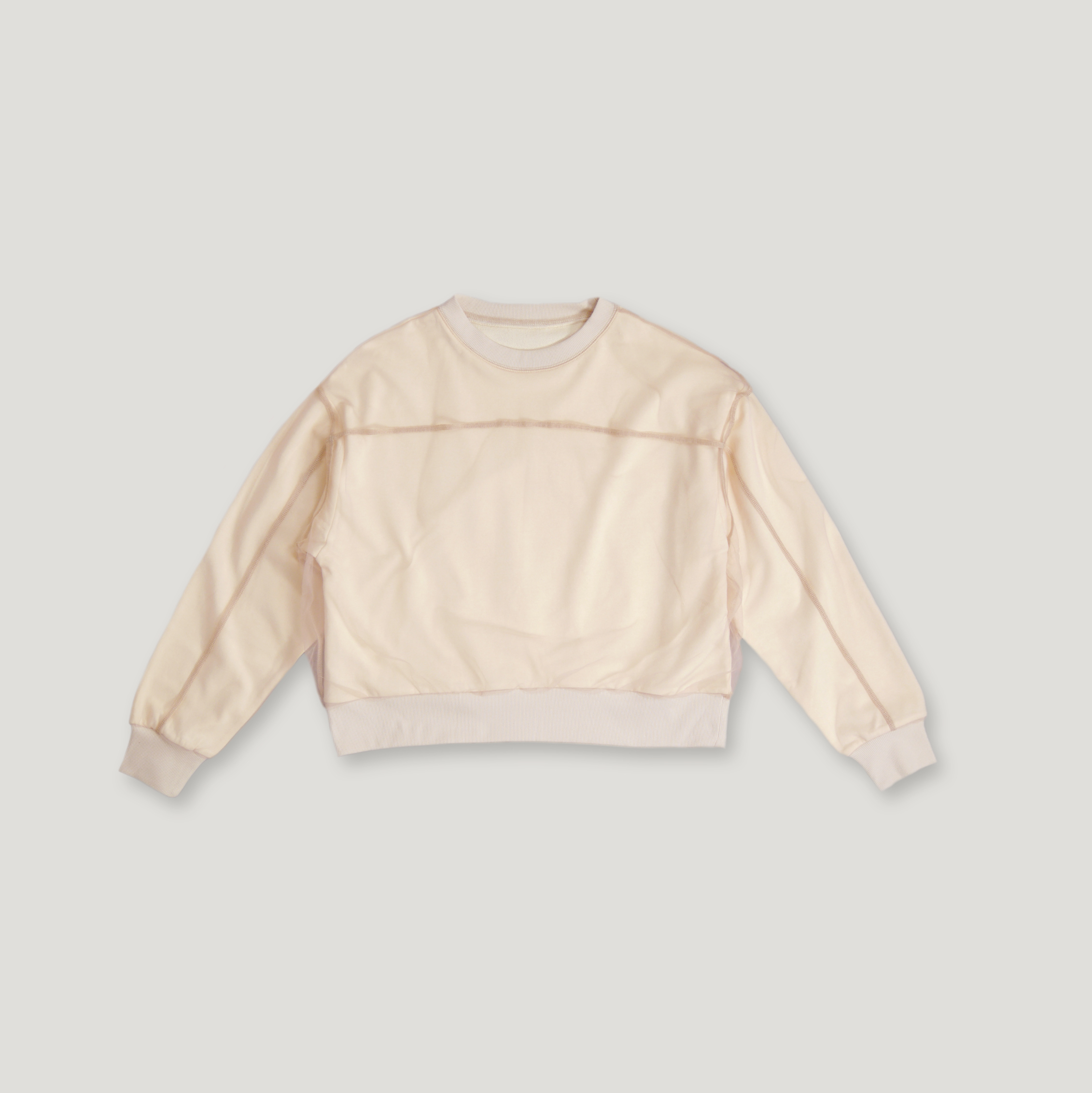 J.P.L. 圓領層疊歐根紗短版大學 tee╭ 2色 ╮