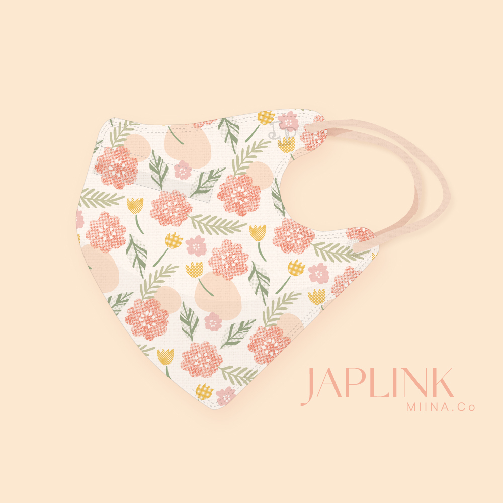 JAPLINK MASK 立體口罩【 HEPA 設計款 】粉杏紗和