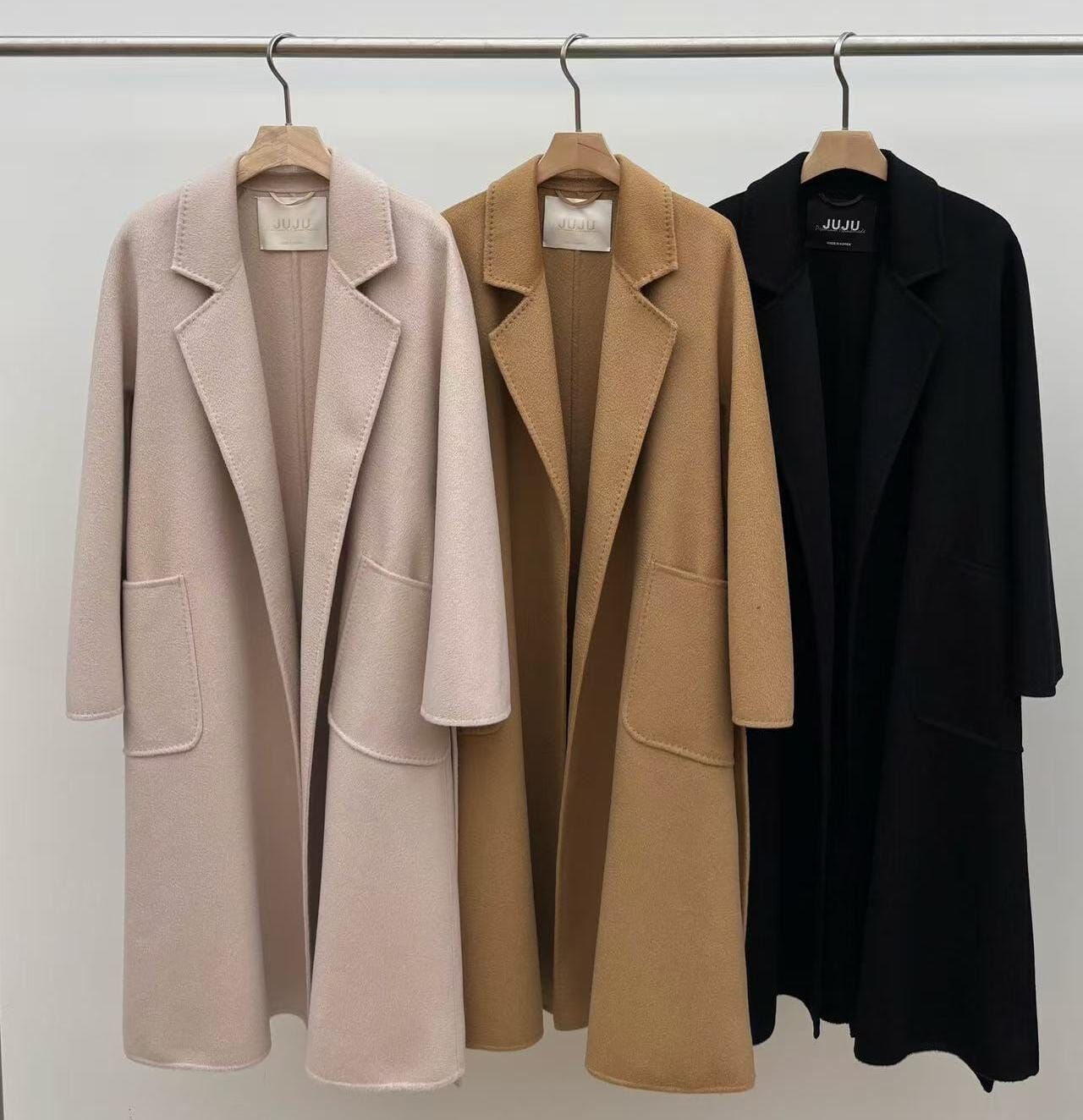 JU5103 手工制口袋反領長褸