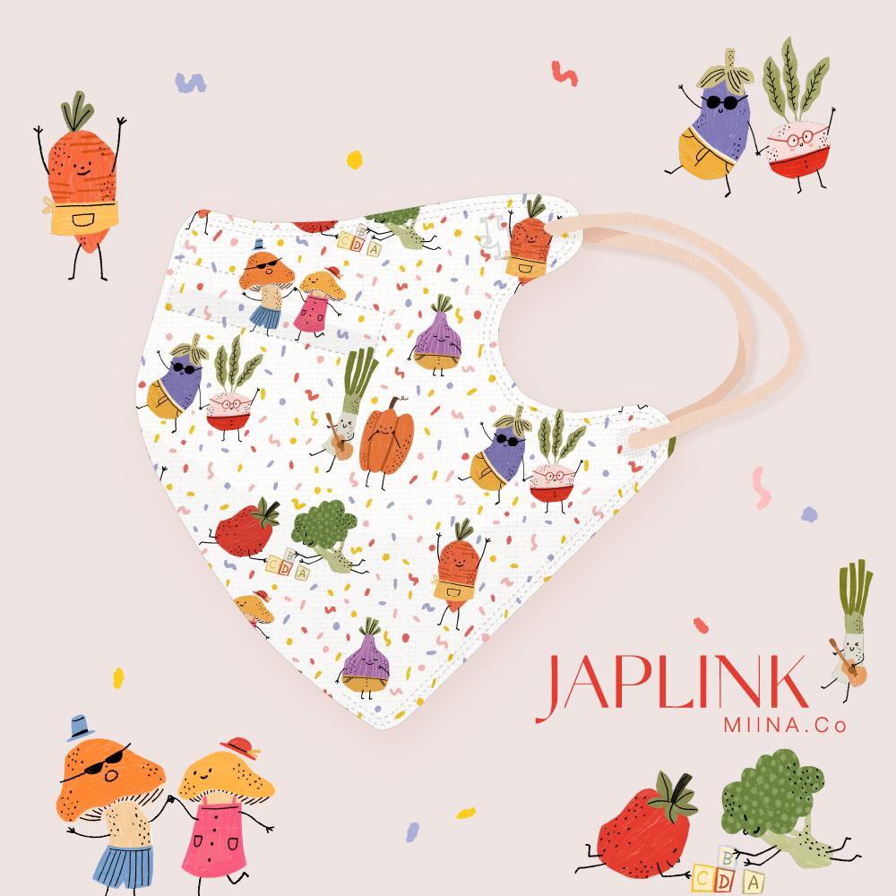 JAPLINK MASK 立體口罩【 HEPA 設計款 】萌蔬樂園
