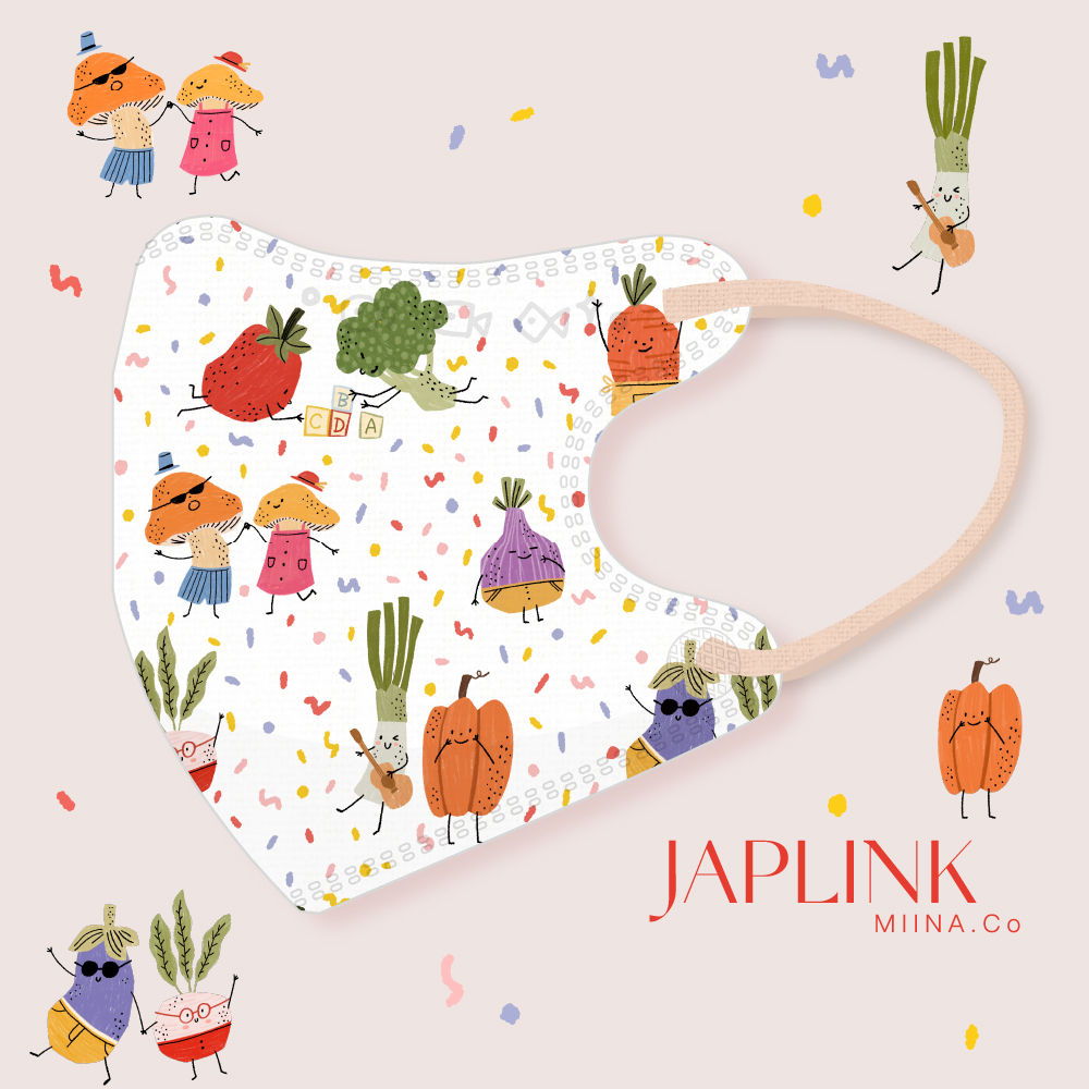 JAPLINK【 VXS 0~3歲 】3D 立體幼童口罩 / 小萌蔬