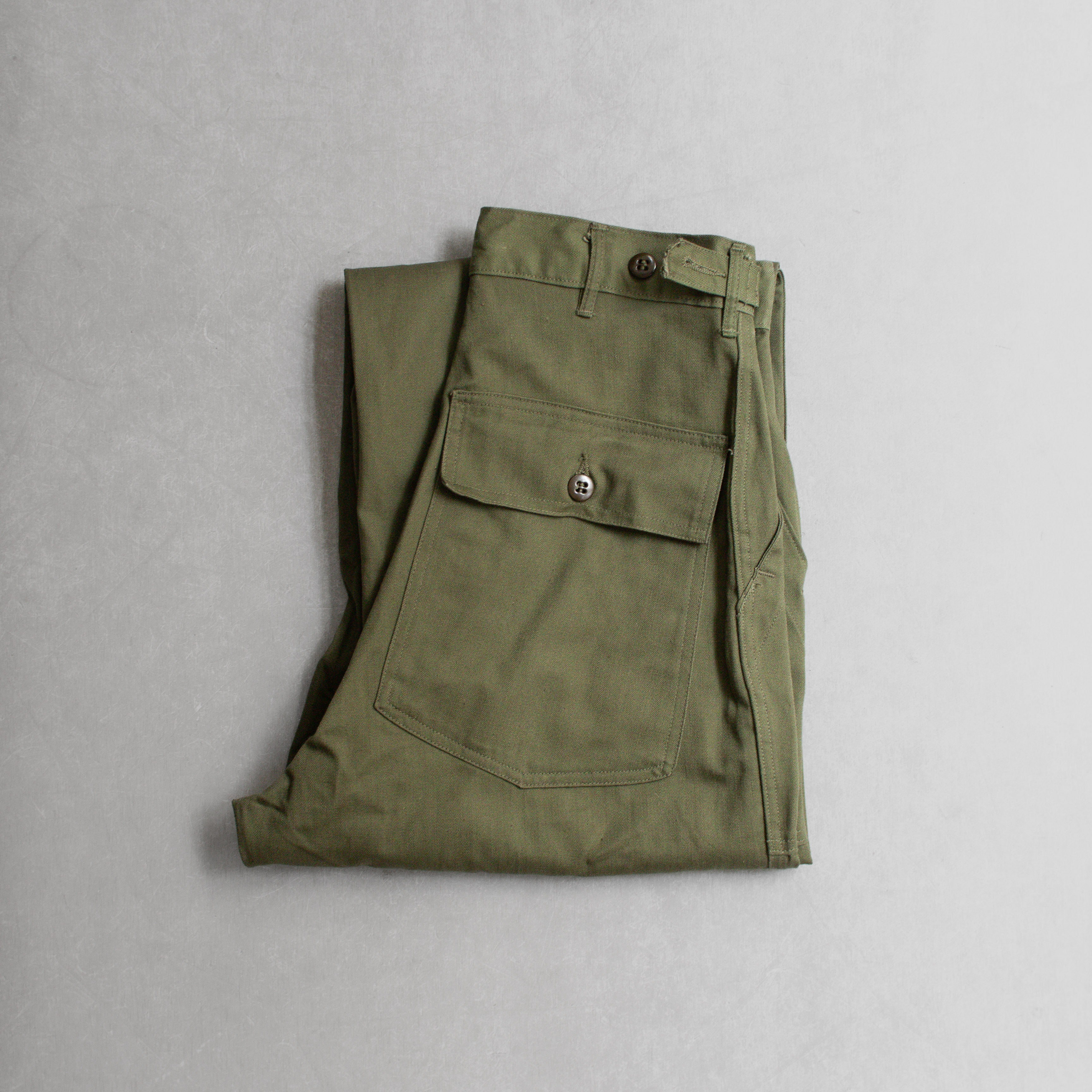 40S US ARMY M47 HBT FATIGUE PANTS 美軍 公發 人字紋 軍綠 軍褲 長褲