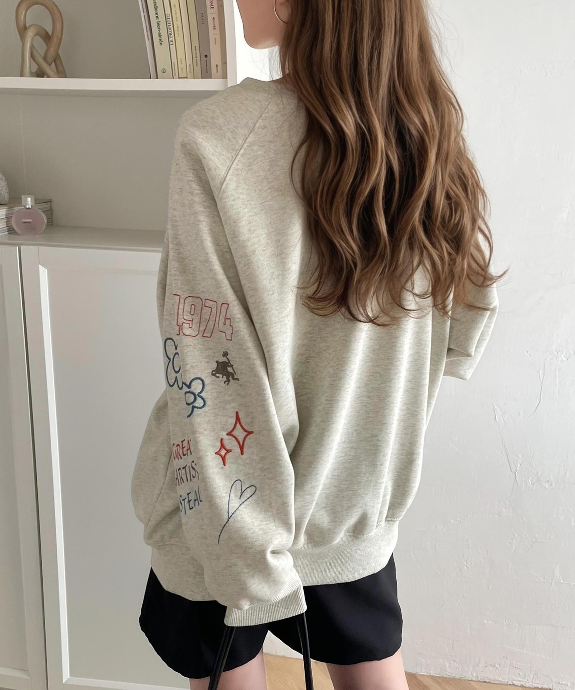 <日本熱銷NO1>日本Classicalelf 手工 刺繡 羊毛 襯裡 寬版 大學T 4色