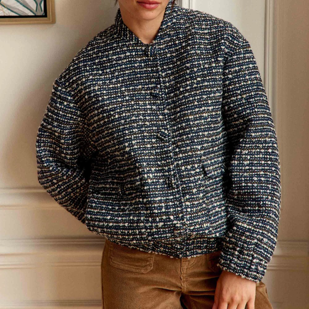 1LP1018-044 LA PETITE ETOILE Vesper Teddy Jacket Navy #VESPER-V142521X7B/25-MARINE (C-EU-E)