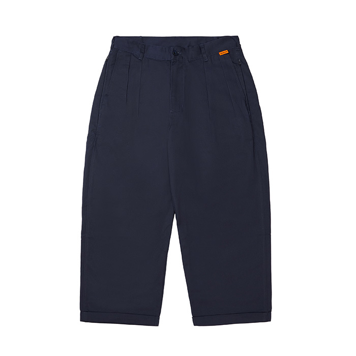 WIDE CHINO PANTS -  NAVY