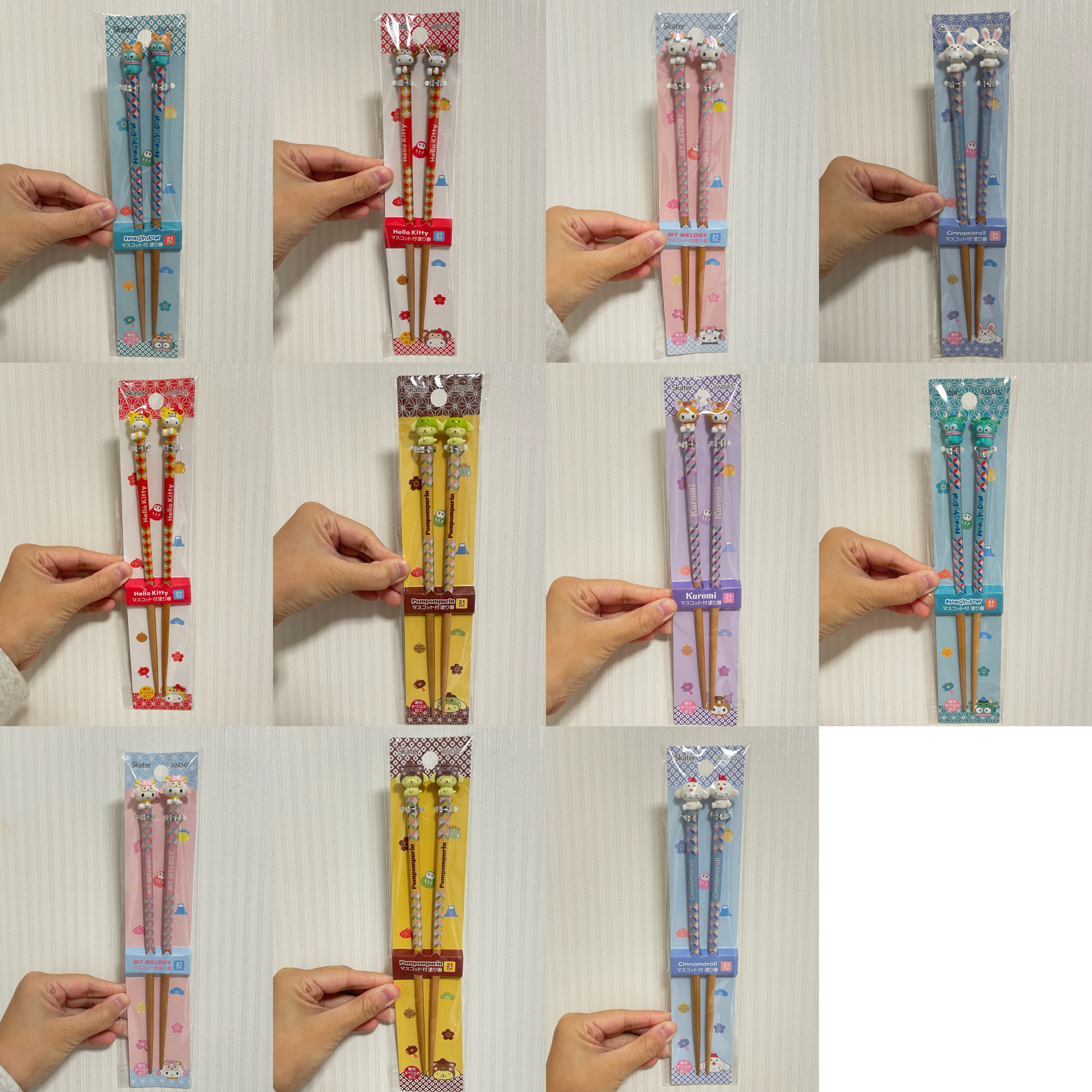 【直播大優惠】JP Sanrio x 12生肖立體天然木筷子 TK251017