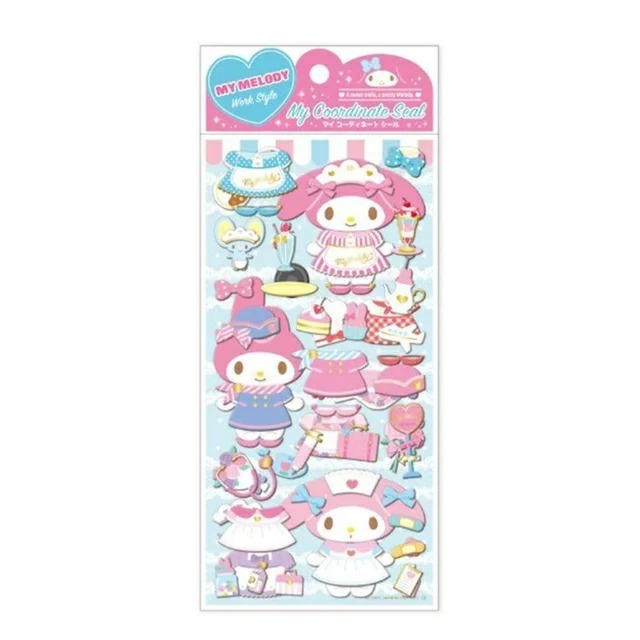 日版Sanrio Kuromi/ My Melody立體泡泡換裝貼紙組