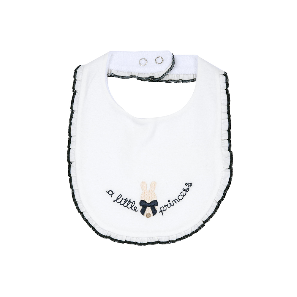 艾莉絲小兔-荷葉邊繡圖圍兜