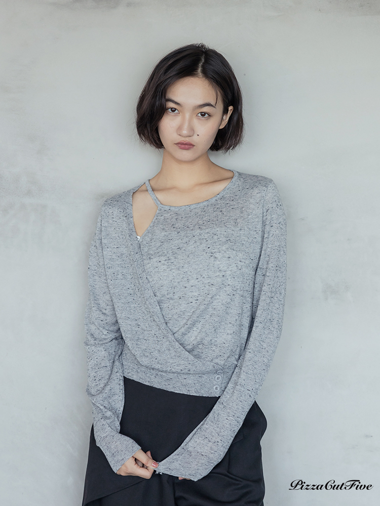 造型交錯長袖上衣 PizzaCutFive PCF253403039
