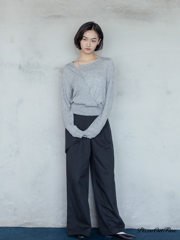 造型交錯長袖上衣 PizzaCutFive PCF253403039