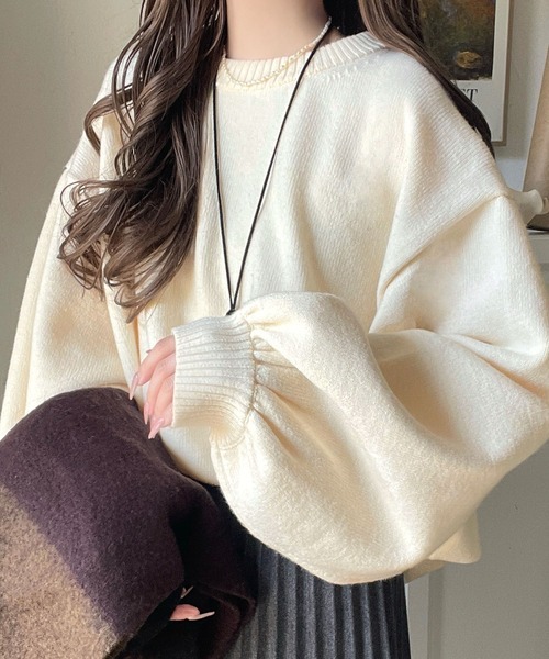 日本🇯🇵連線 JAVA 立體喇叭袖超大針織衫 男女可穿 寬鬆 oversized 條紋 針織 休閒 長袖 5色(任買兩件711免運)/預購