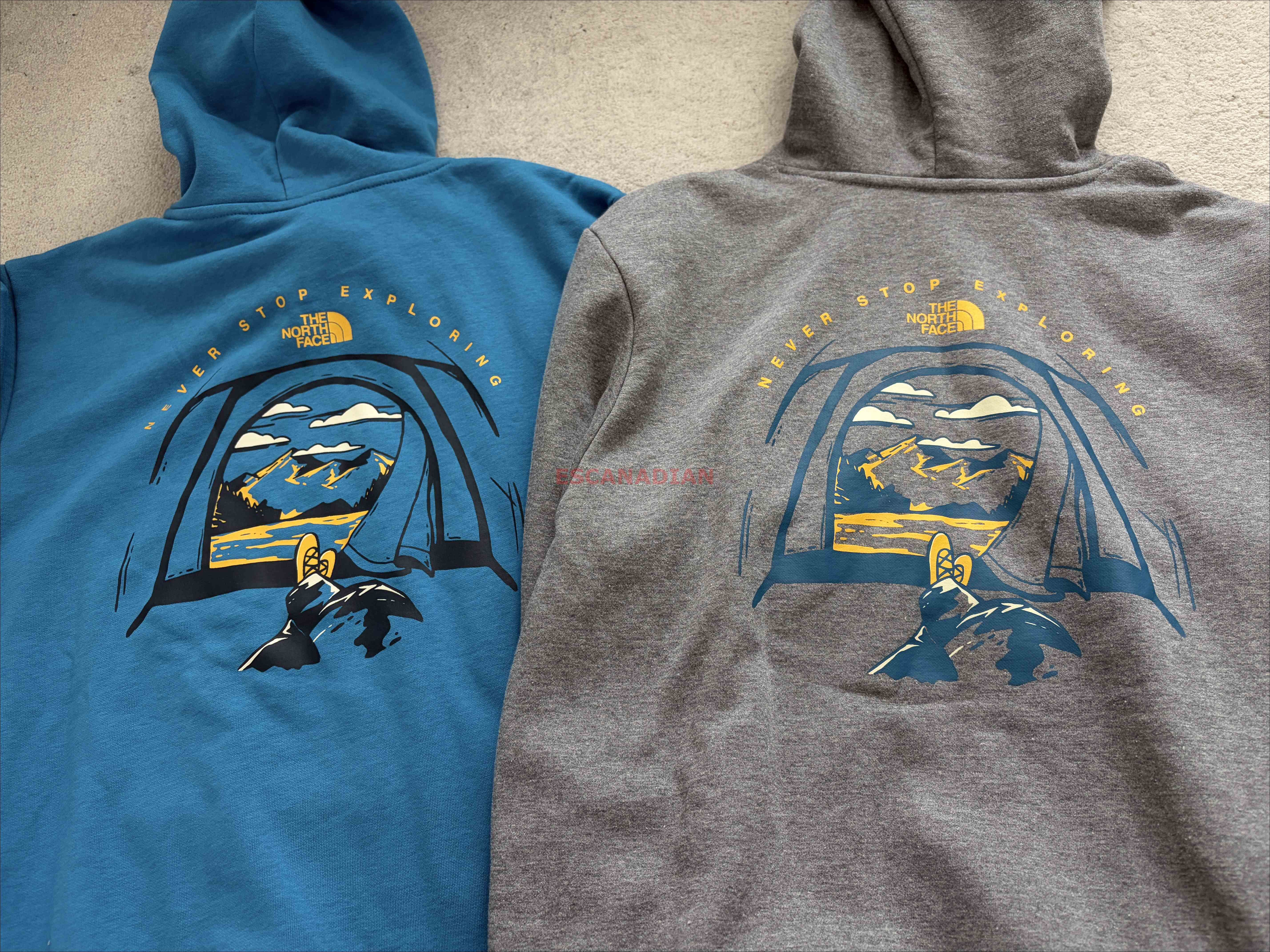 THE NORTH FACE 男大人 露營系列 正反圖 刷毛 帽TEE (2色)