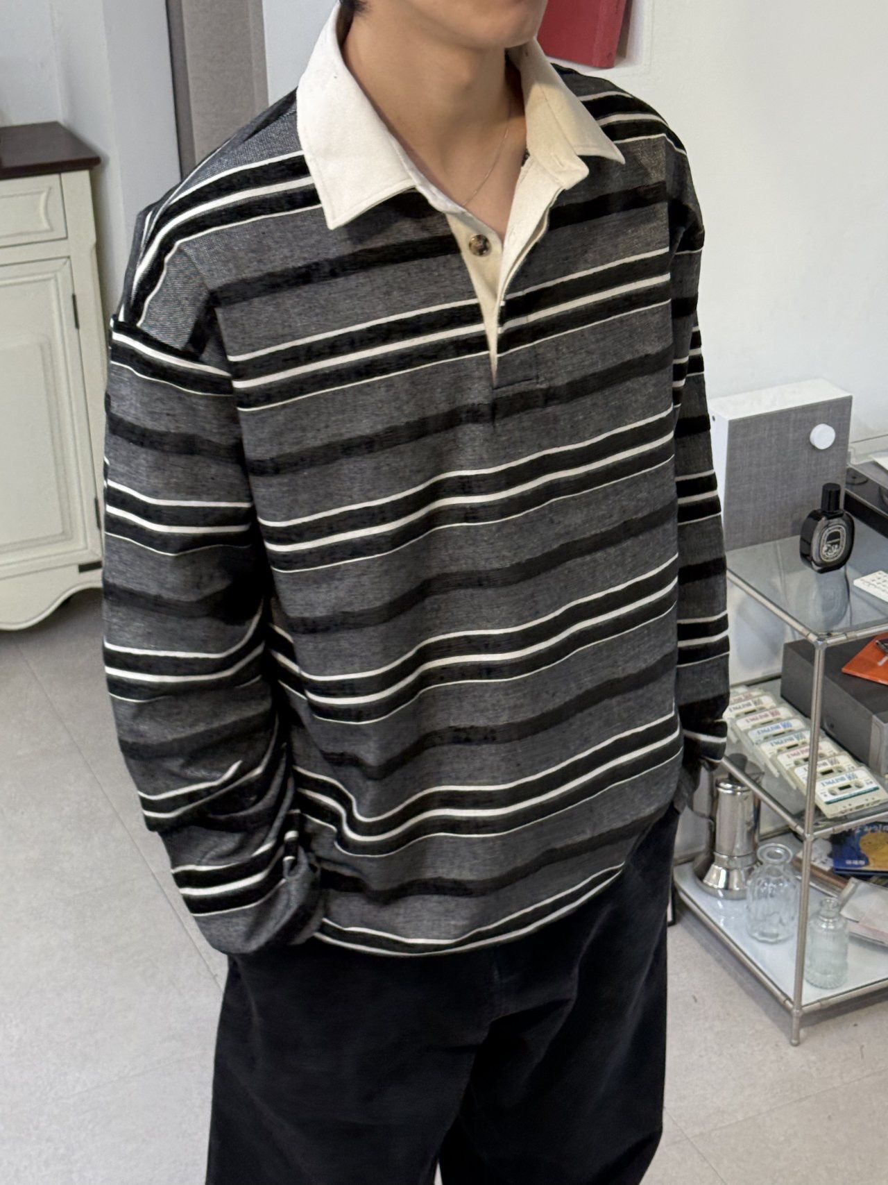 橫間長袖Polo衫 MALENKII-176T