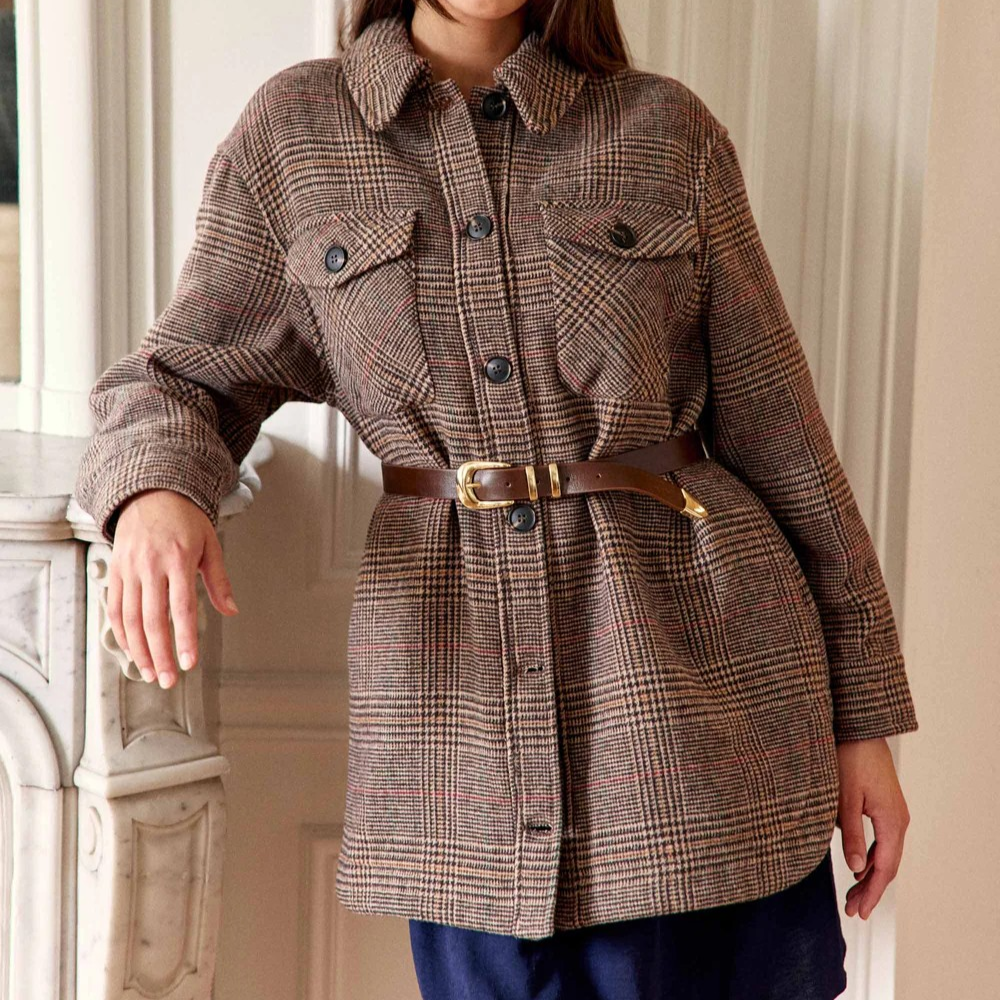 1LP1018-064 LA PETITE ETOILE Neddy Overshirt Plaid Tiles #NEDDY-V132521H2A/16-CARREAUX (C-EU-E)