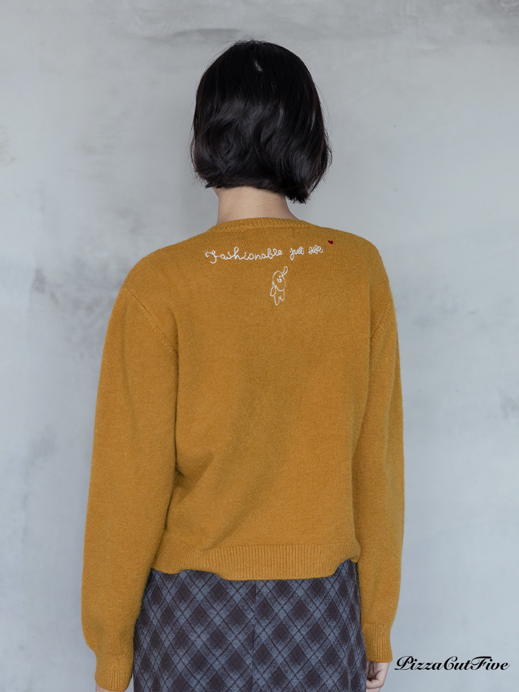 可愛印花針織外套/上衣 PizzaCutFive PCF253415027