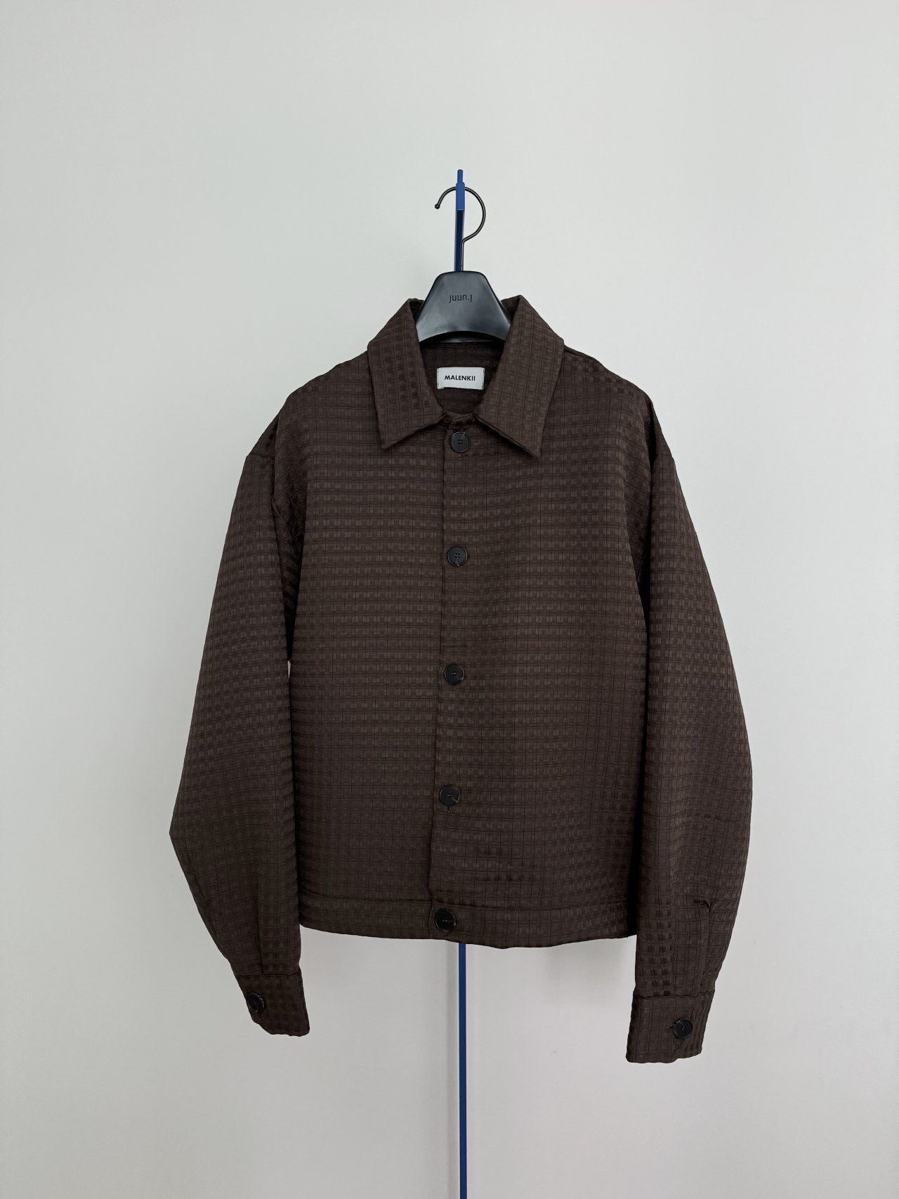 反領暗格紋開胸外套 MALENKII-180S