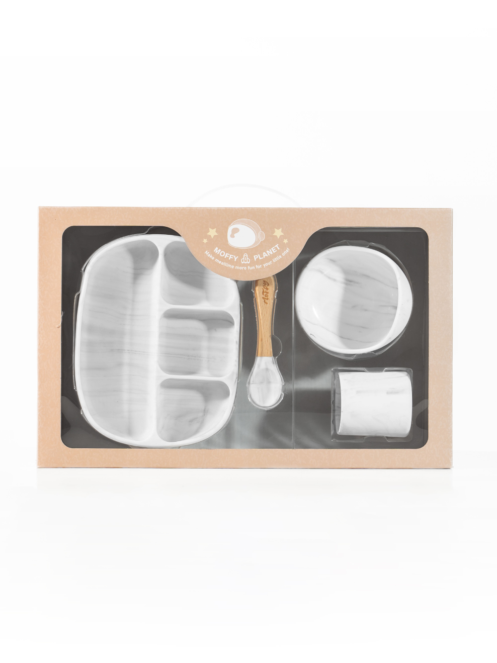 寶貝愛吃飯-鉑金矽膠餐具 乖乖用餐五件組