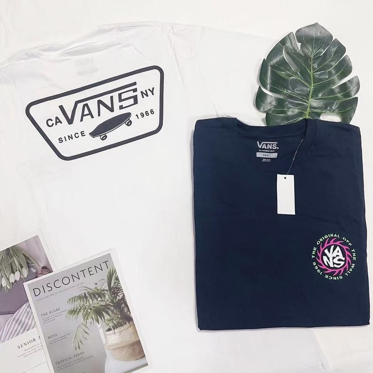 VANS LOGO CHECK BACK PRINT TEE