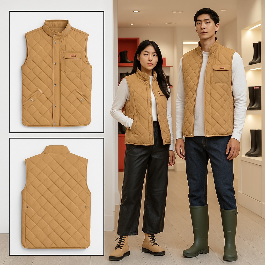 【預購】HUNTER H101708 男裝菱格紋輕棉背心