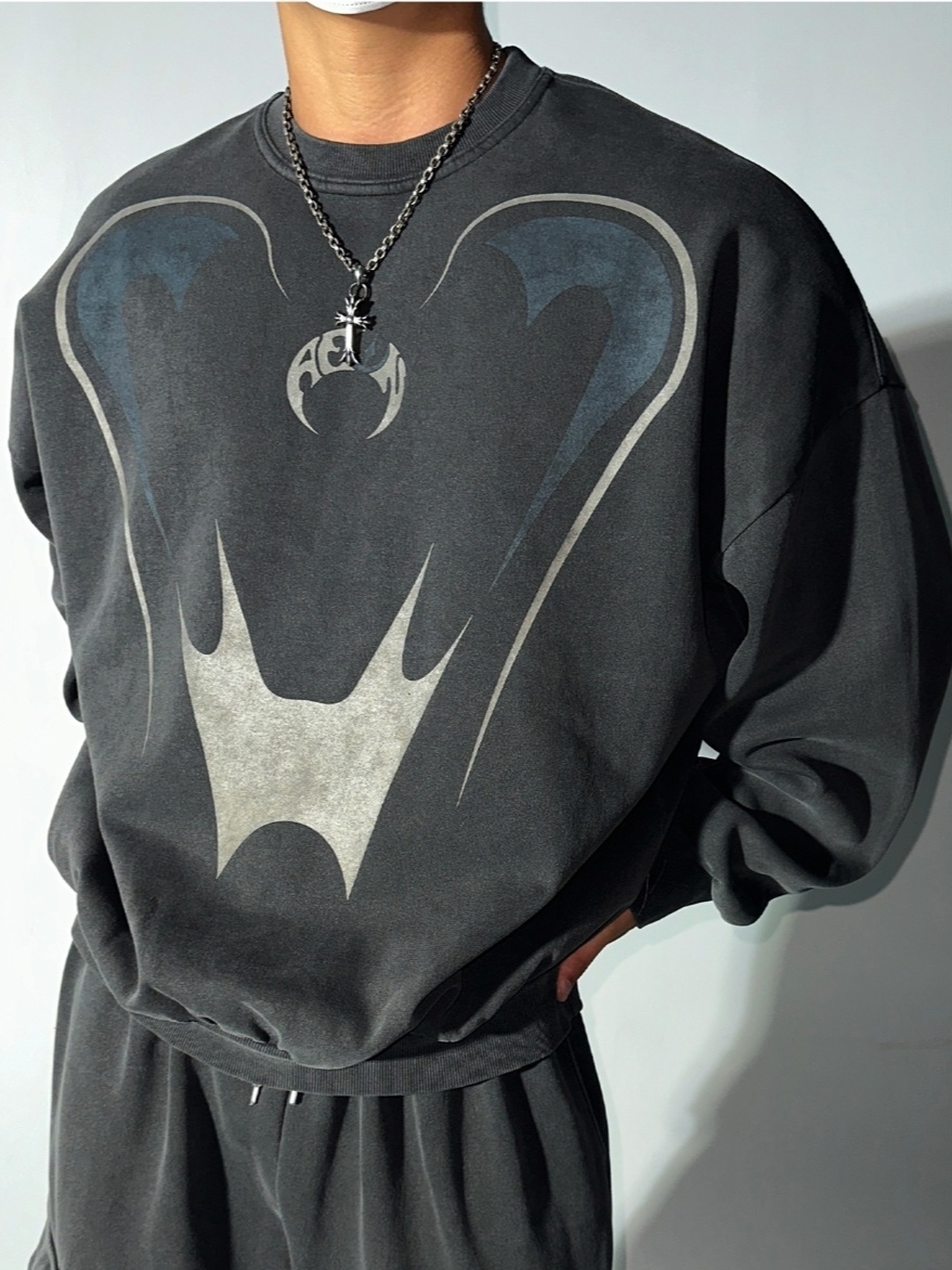 顏料牛印花運動衫