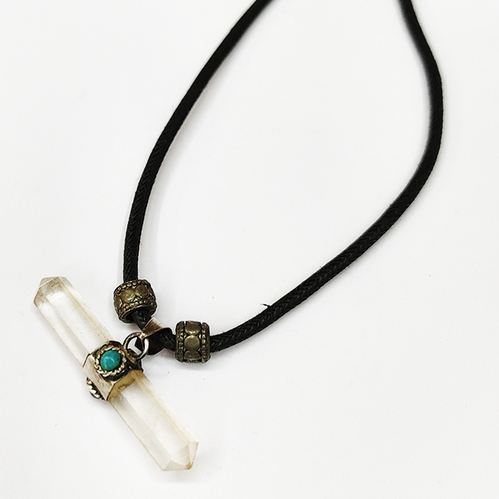 水晶柱{鑲純銀}項鍊【十方】127190