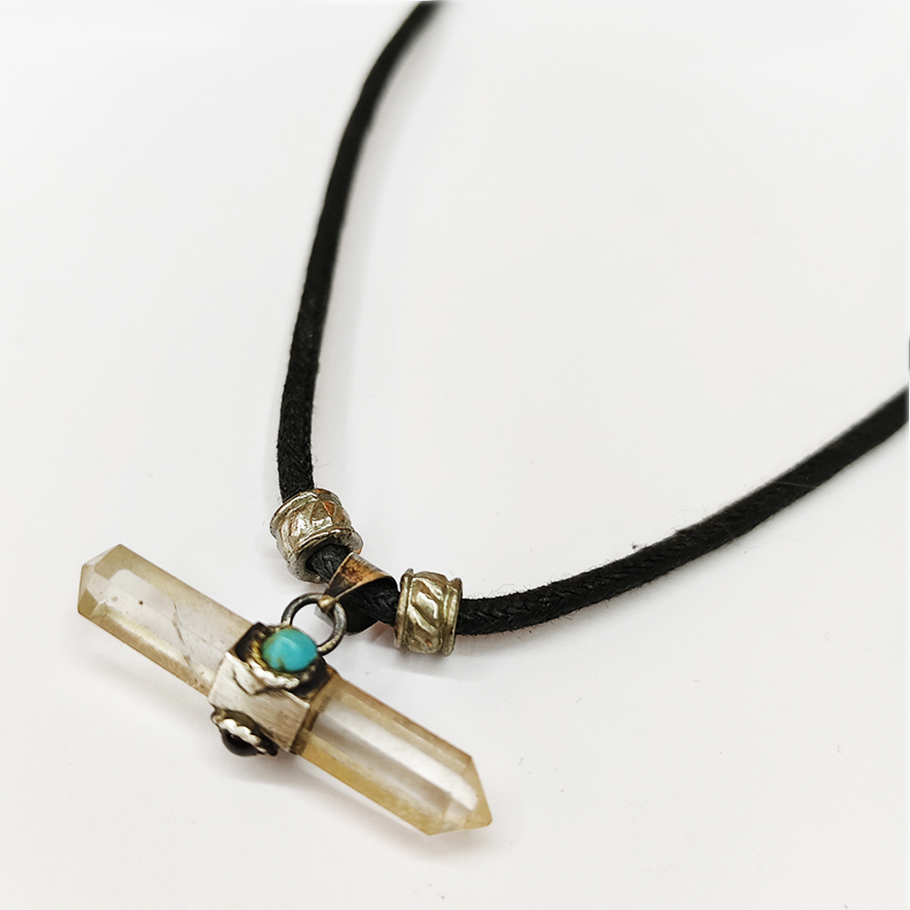 水晶柱{鑲純銀}項鍊【十方】137958