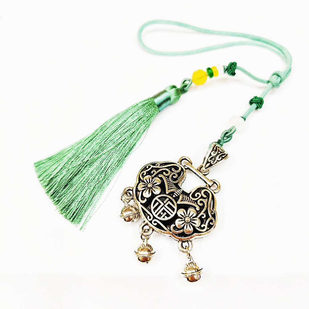 花開富貴平安鎖 粉紅掛飾【十方】151273