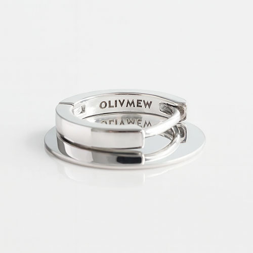 OLIVMEW A1 925純銀耳圈 刻字特寫 無耳扣設計 11mm內徑