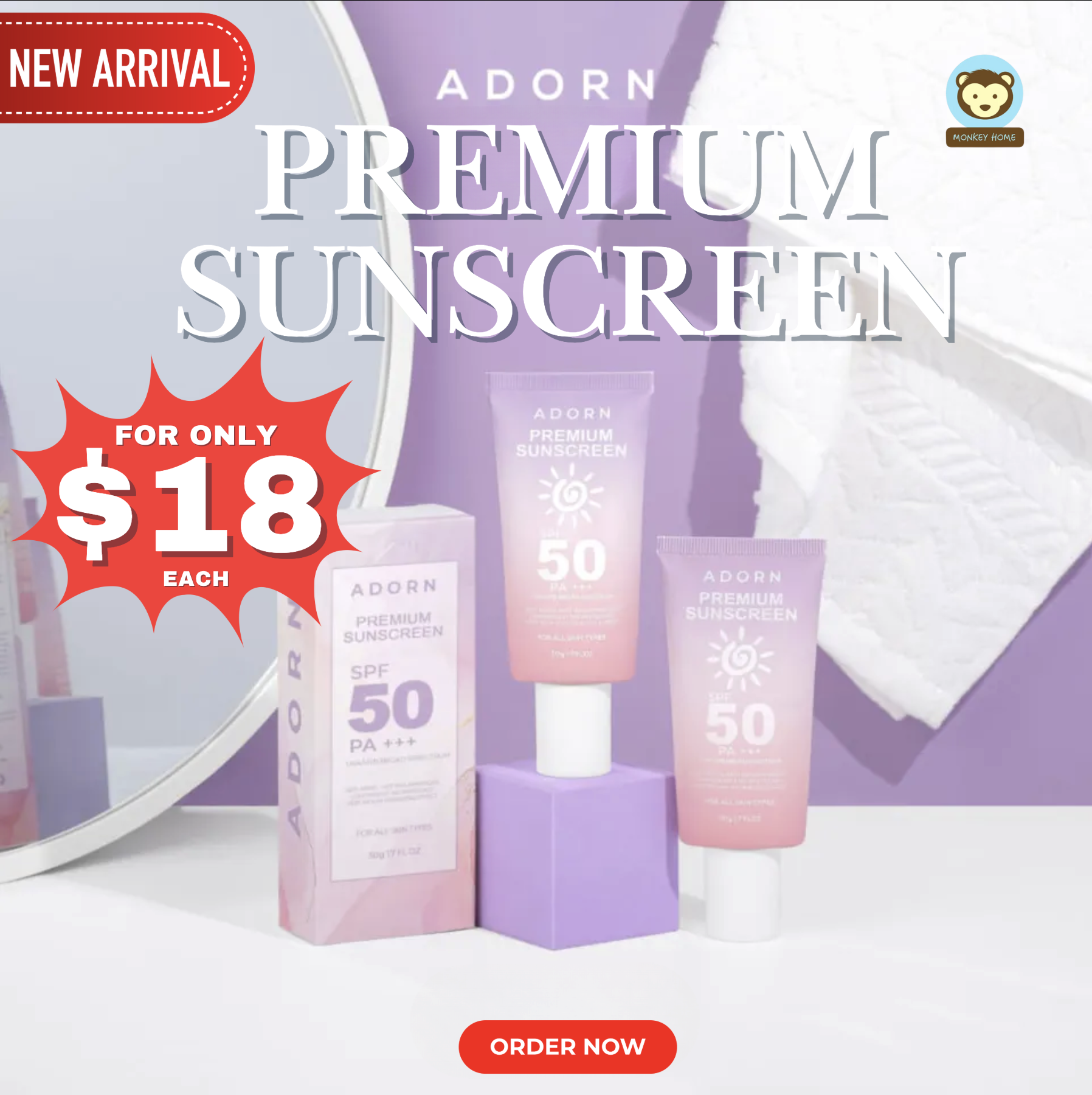 ADORN Premium Sunscreen SPF 50 PA+++