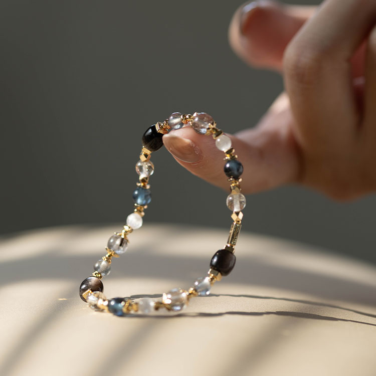 扭曲的面向：銀曜石｜黑銅髮｜拉長石｜銀髮晶｜拉絲紫鋰輝｜魔鬼海藍寶