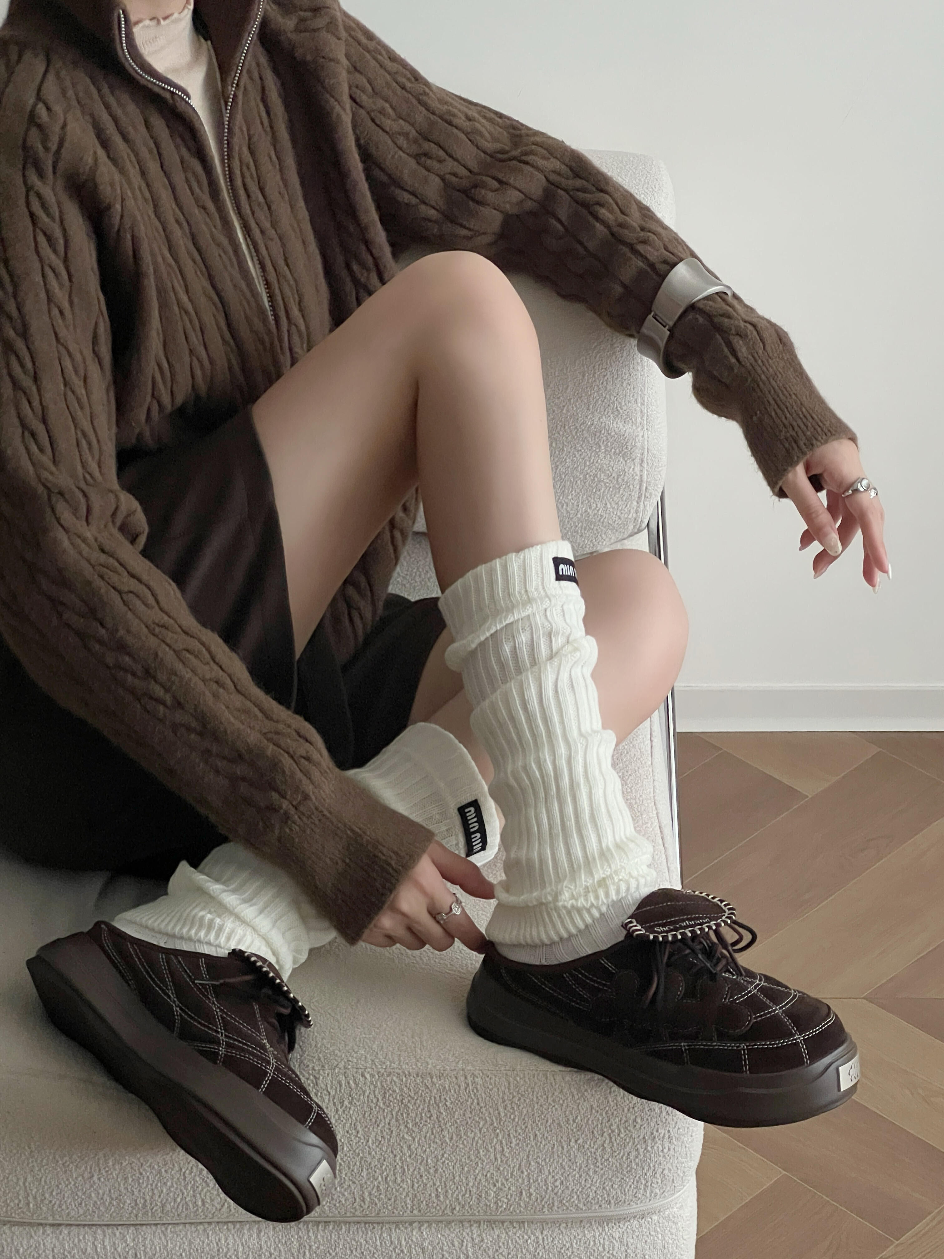 SHOOT BRAND RANDOM 重組系列 棕色 外縫線 翻蓋 金屬標 半拖 勃肯鞋 男女同款/預購