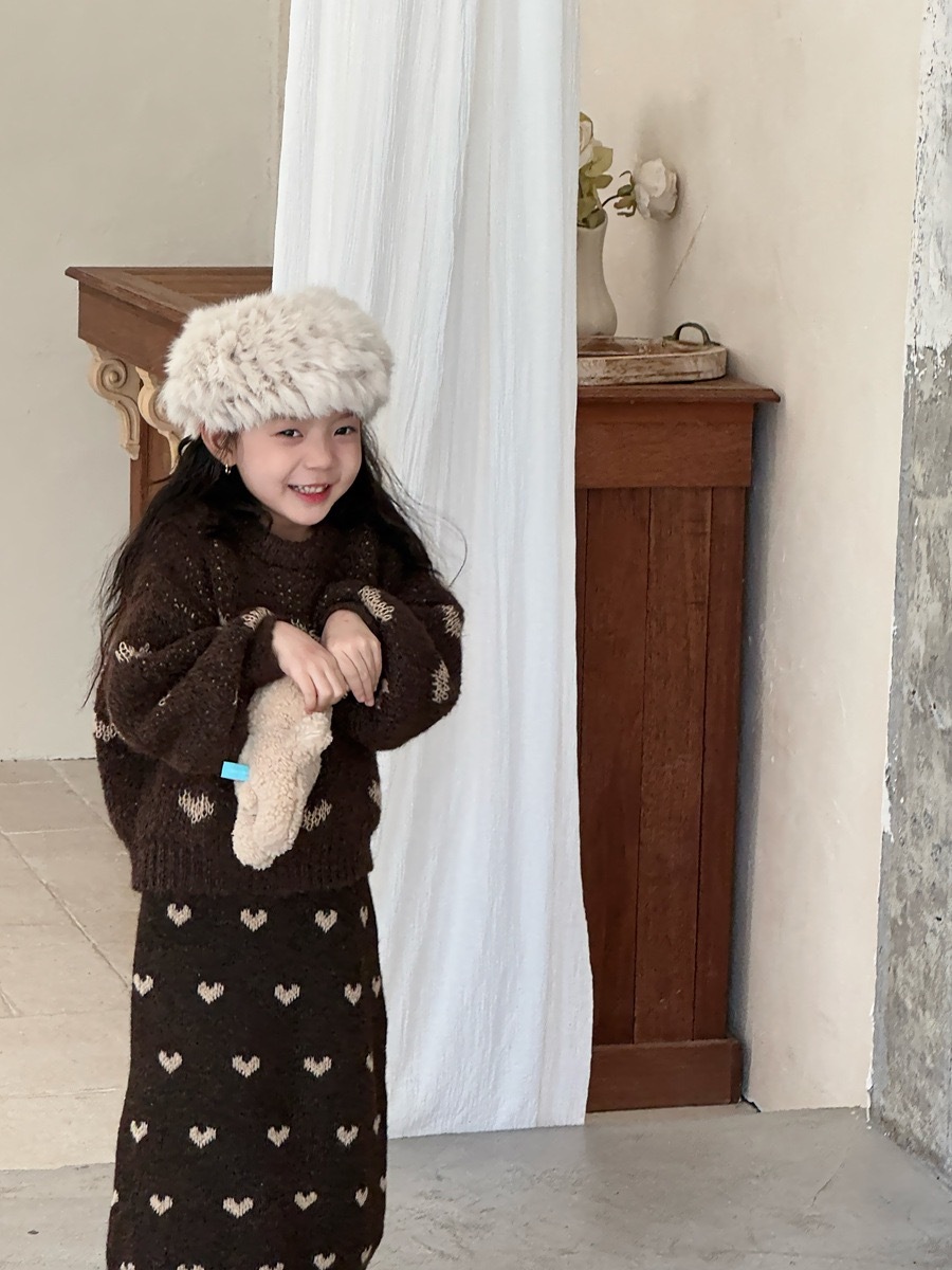 現貨110上衣130裙子｜美拉德愛心針織愛心上衣/裙子    ‧₊