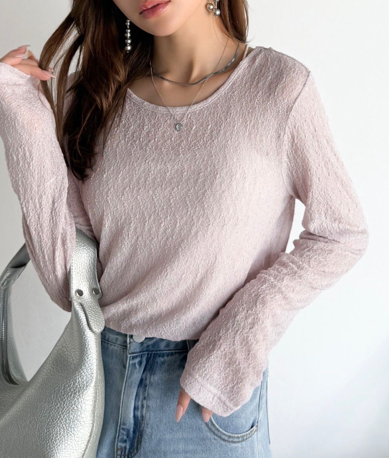 【預購】JN101803 classicalelf 成熟氣質蕾絲花紋透膚上衣