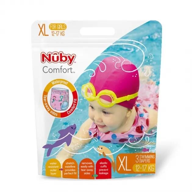 Nuby 女寶寶游泳紙尿褲 - XL/3條