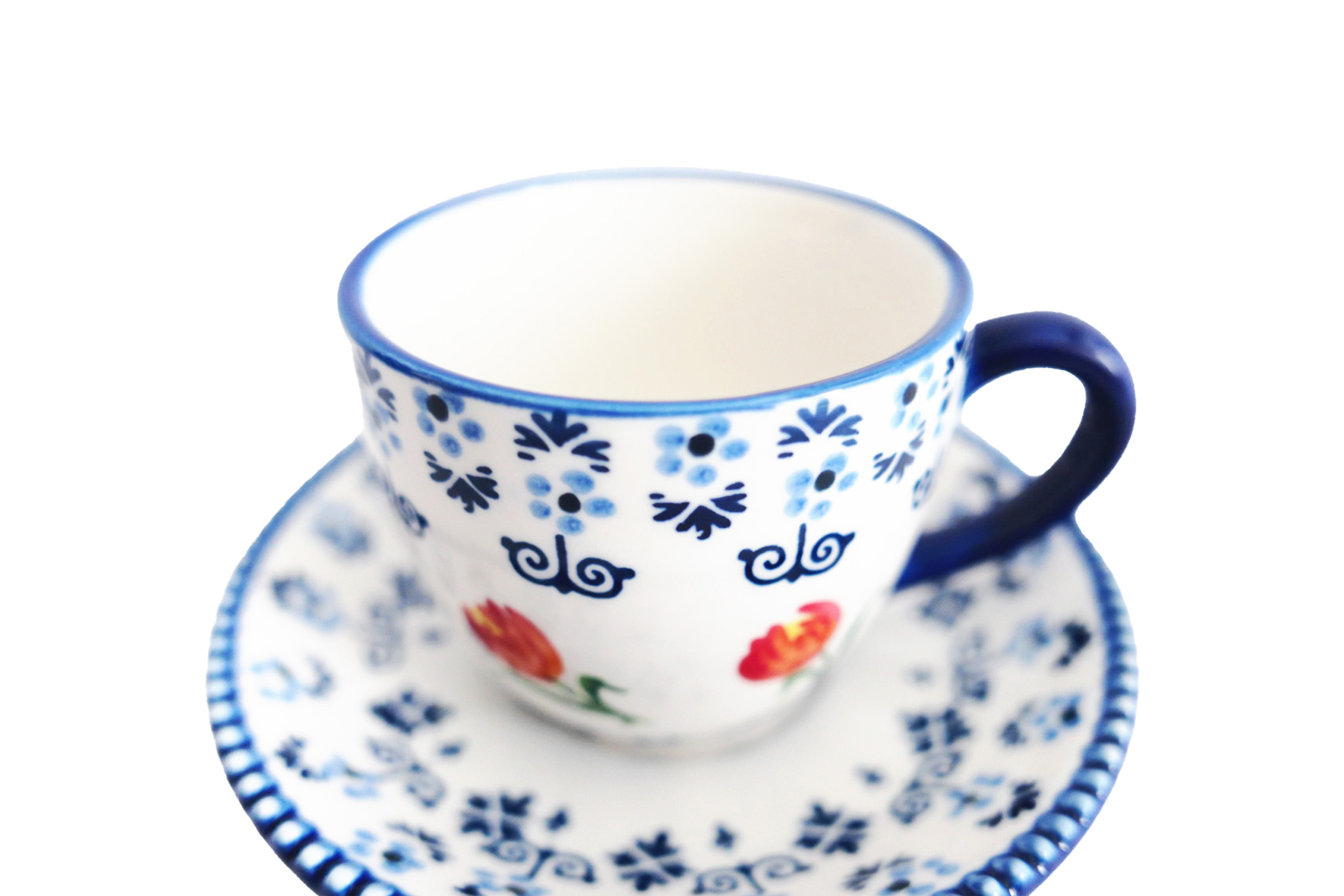 HEINEN DELFTS BLAUW｜Cup and Saucer Oranje Tulp - 200ml