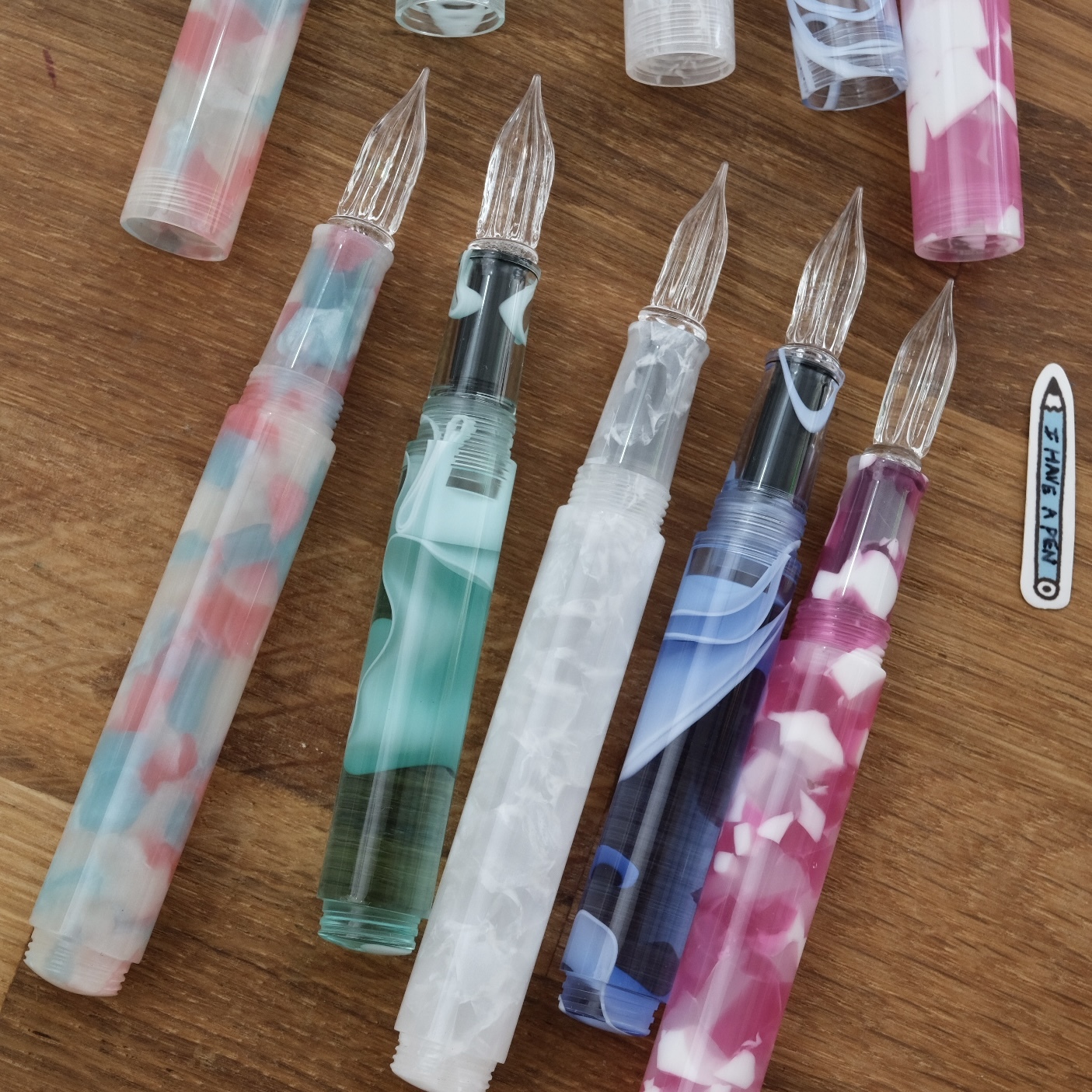 日本寺西化學極光玻璃沾水筆附筆蓋/禮盒裝薄荷綠｜有筆x鋼筆工作室