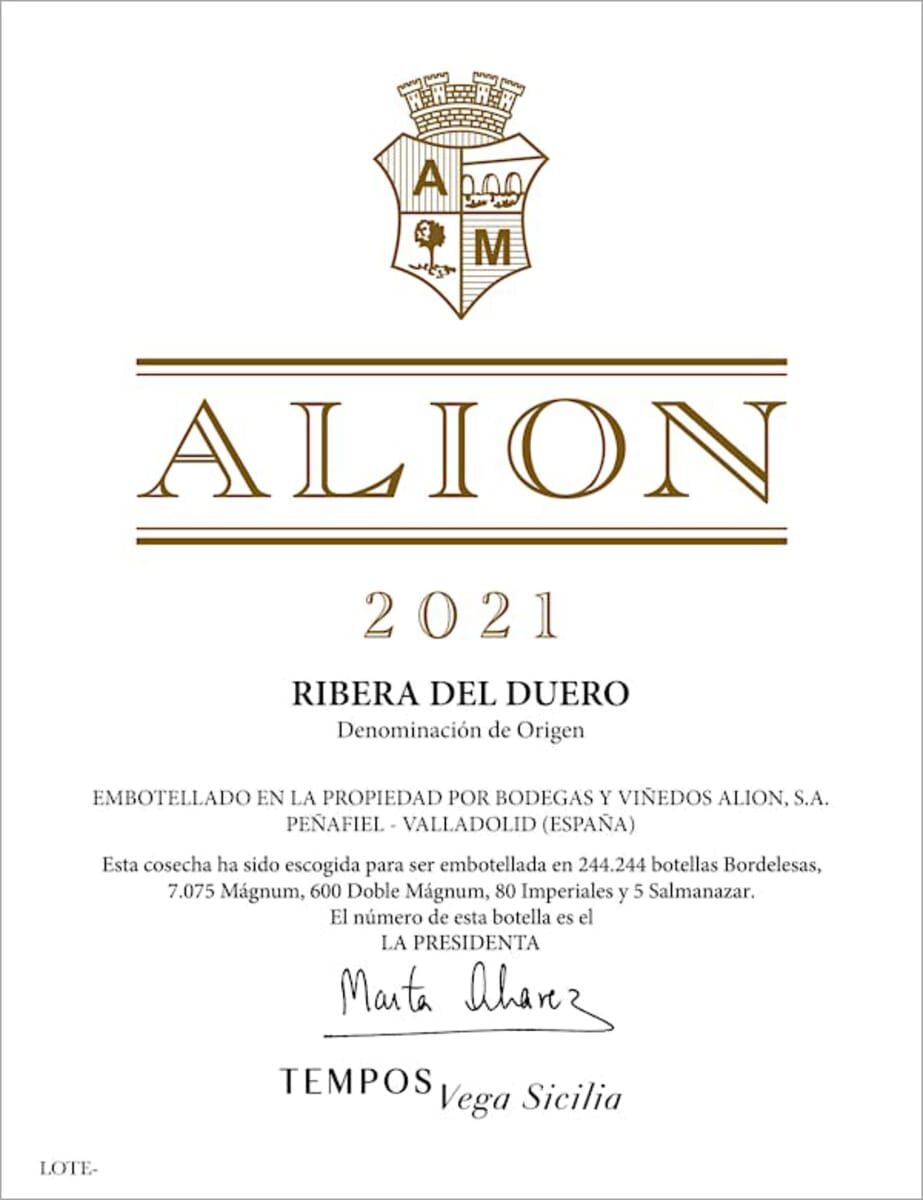 Vega Sicilia Alion 2021 (RP96) - 6 Bottle Pack