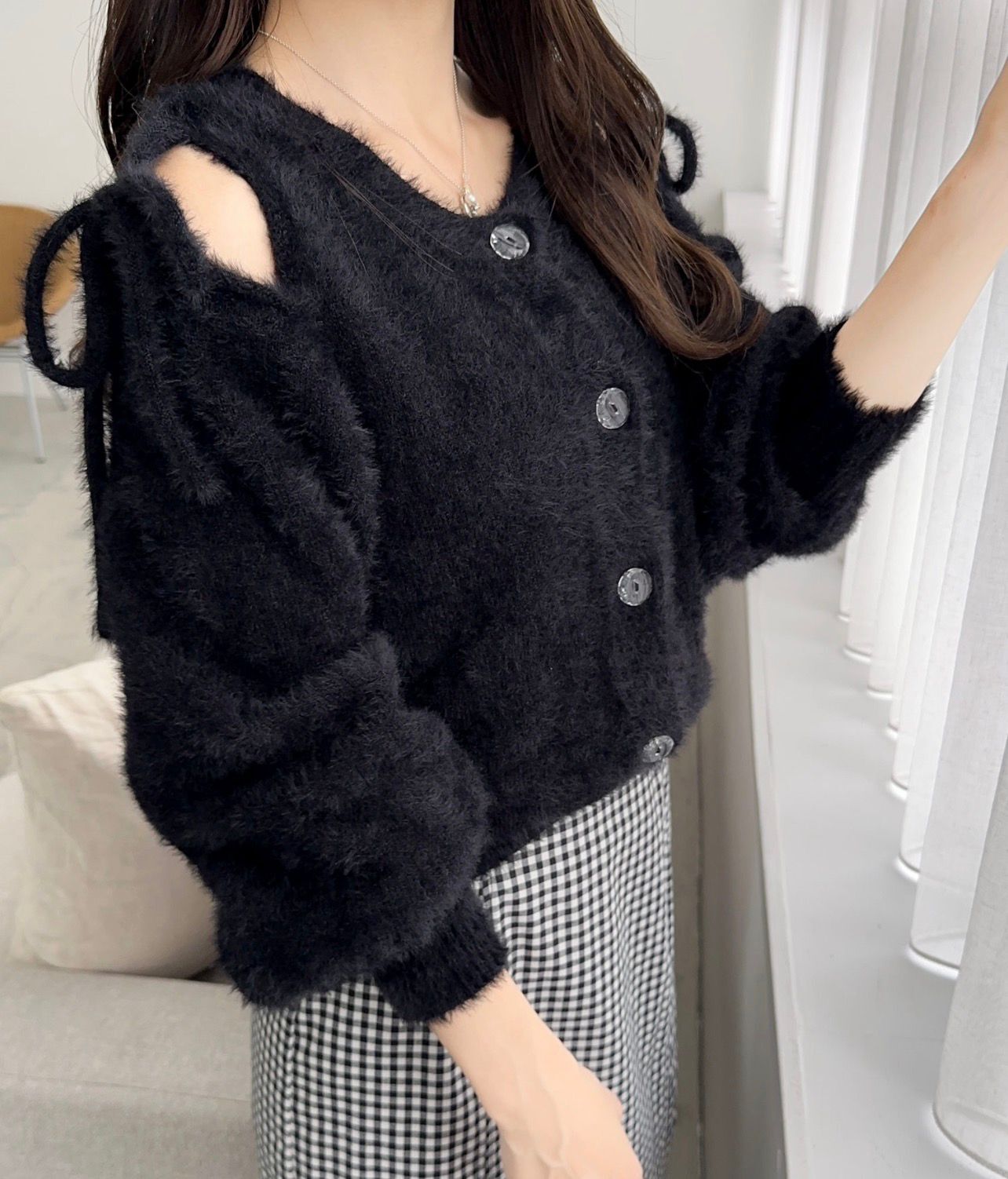 【預購】JN101807 mily bilet 女裝露肩蝴蝶結針織上衣