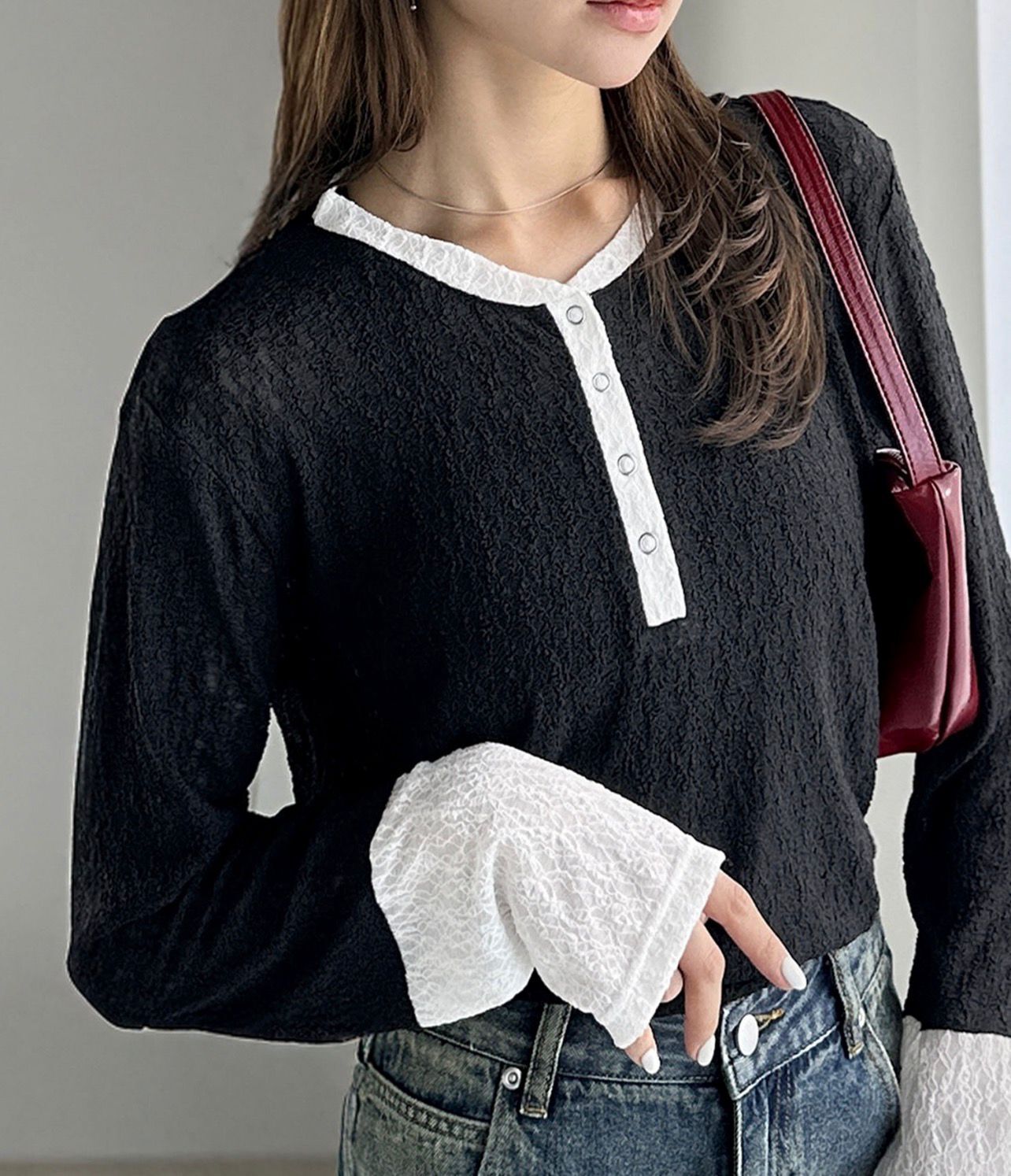 【預購】JN101808 mily bilet 女裝蕾絲長袖上衣