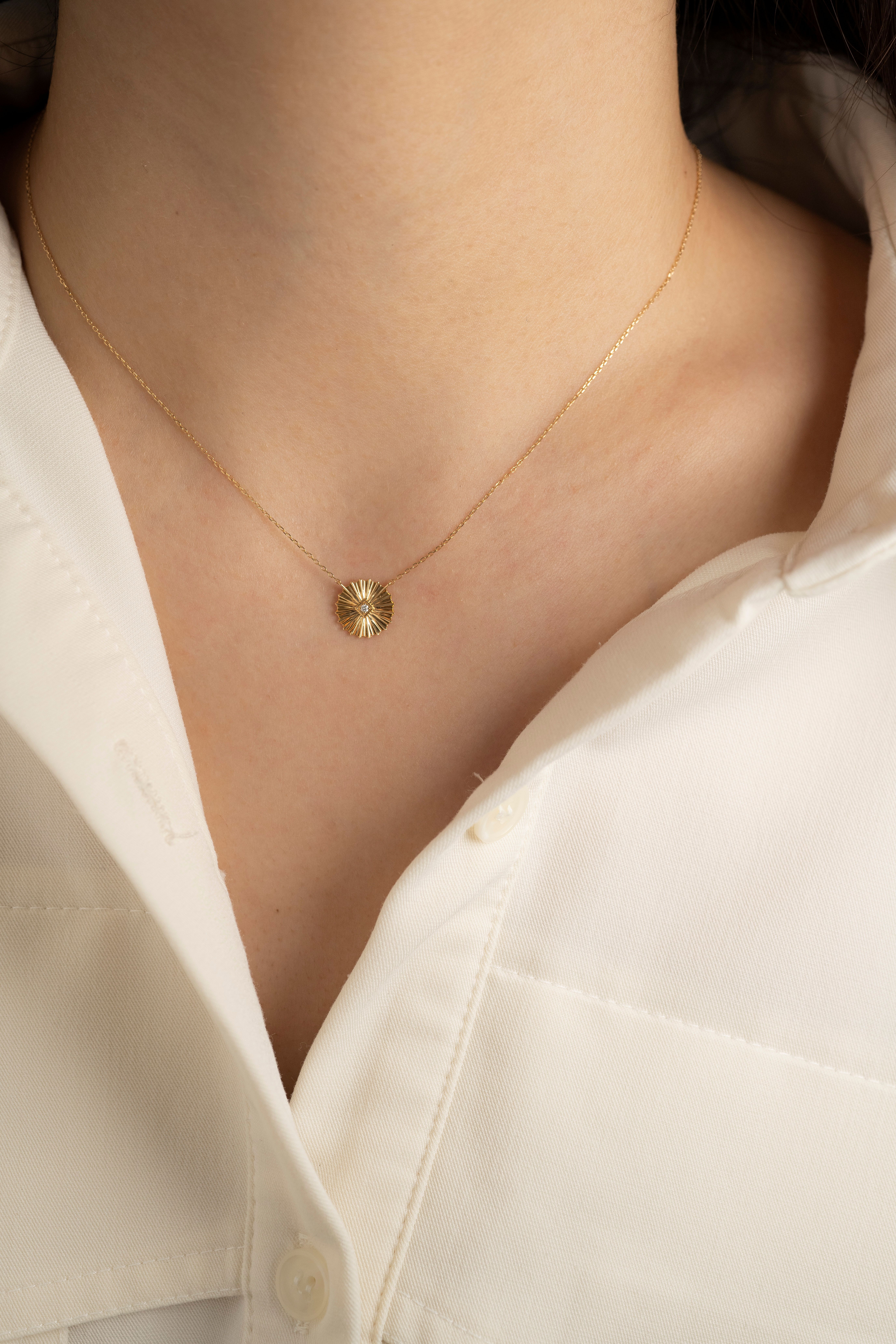 18K Zenith Diamond Necklace/ Pendant