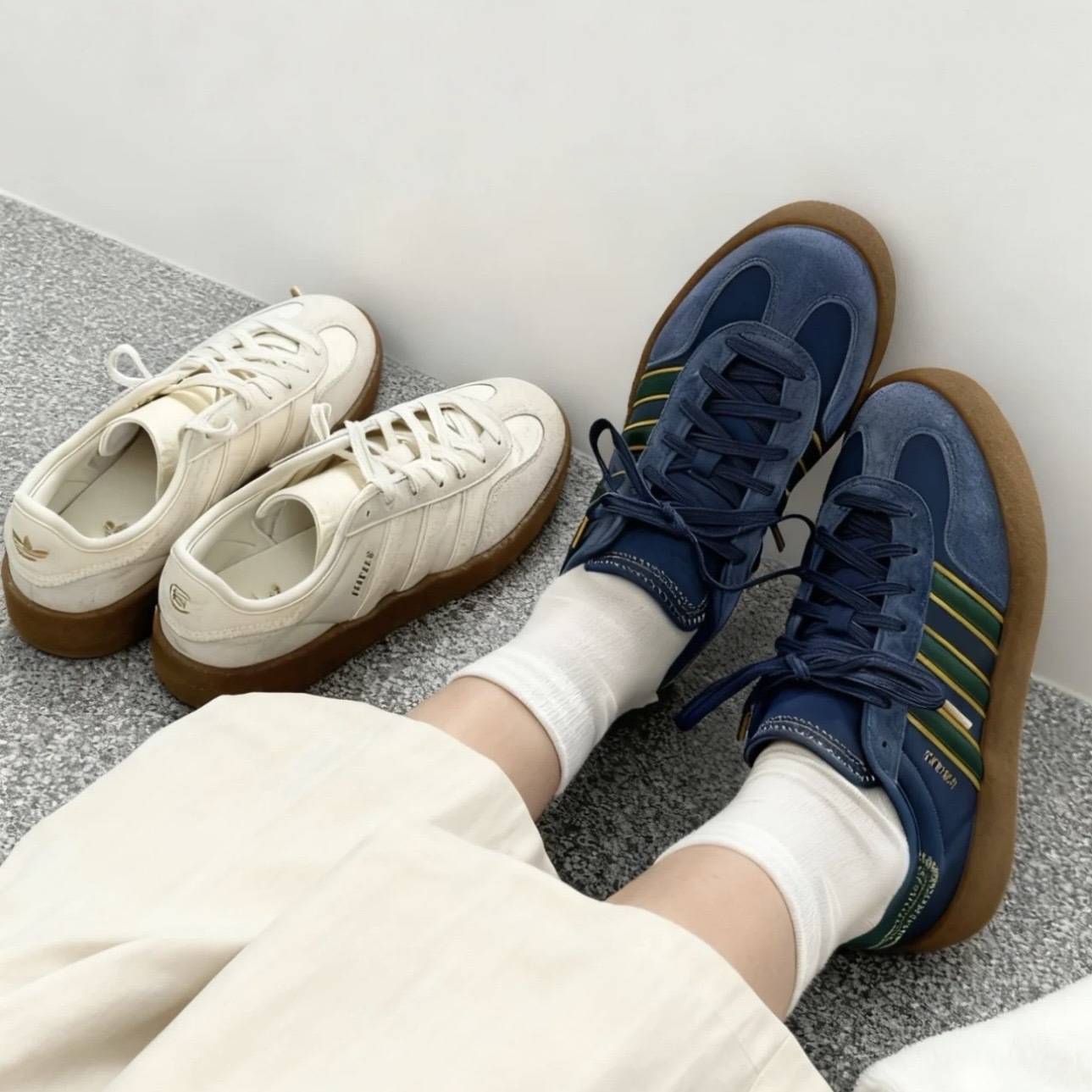 CLOT x ADIDAS ORIGINALS GAZELLE 絲綢 奶油白 JR5410/ 夜海藍 JR5408