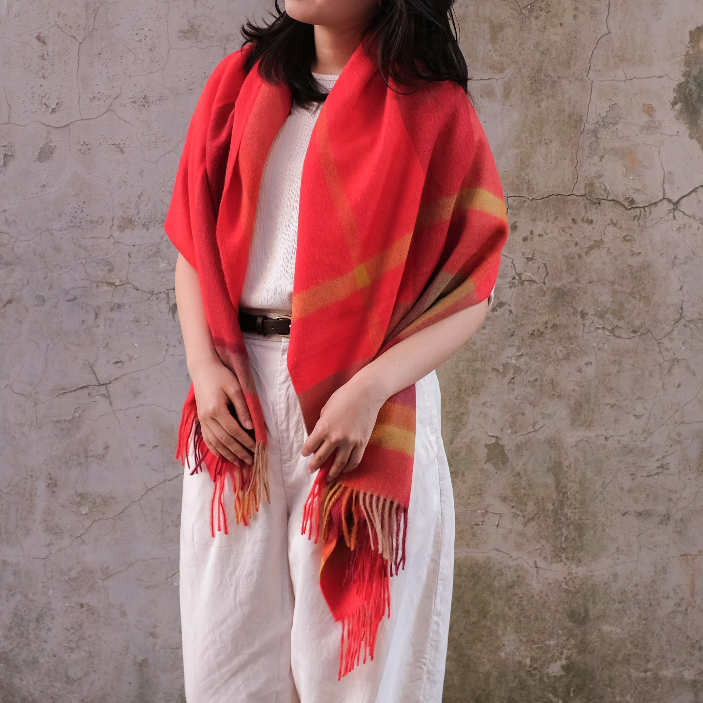 安地斯羊駝披肩｜朝陽｜秘魯