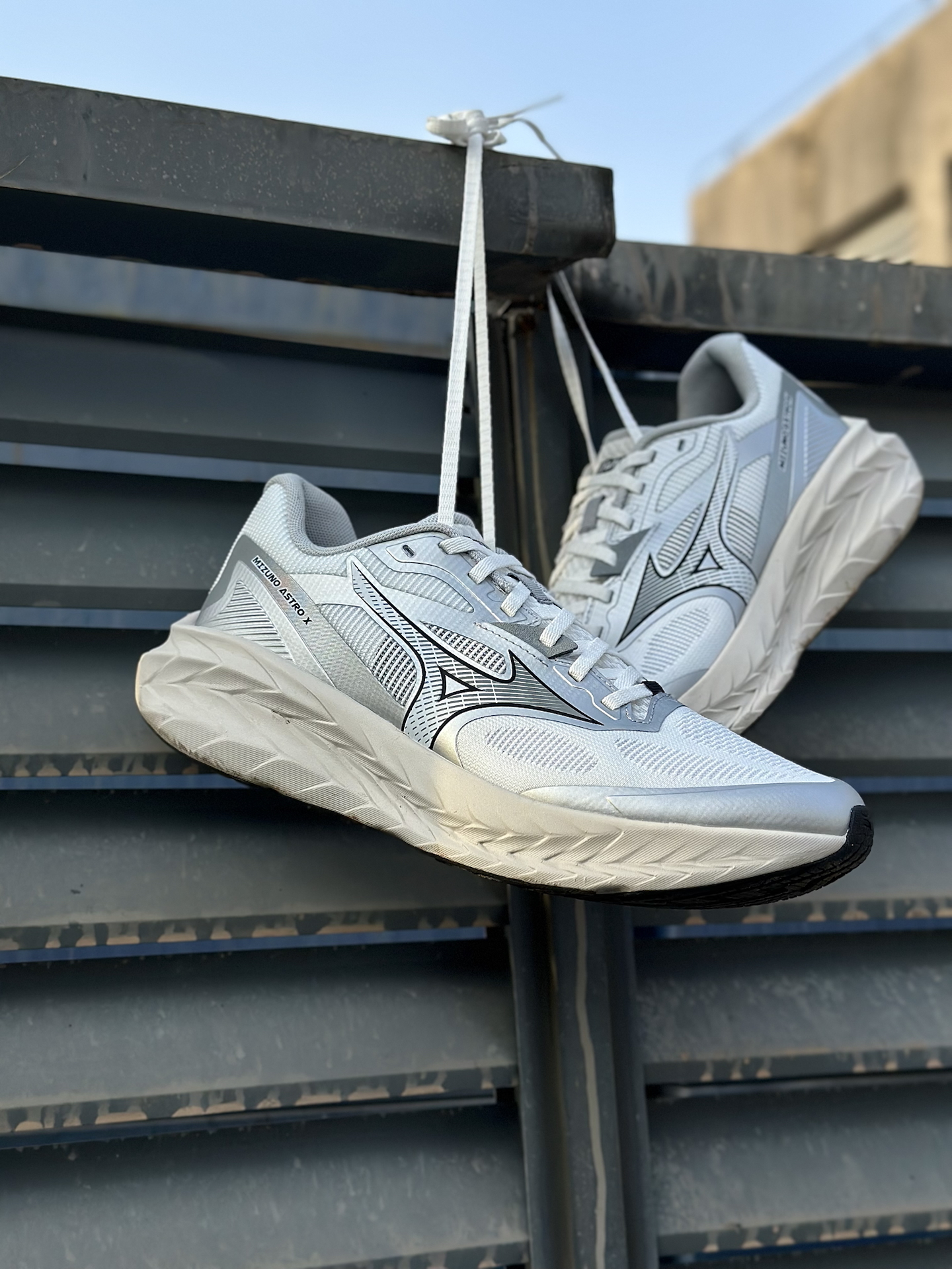 代購-<爆走神鞋>Mizuno ASTRO X 美津濃 機能 復古 厚底 增高 男女同款 白銀