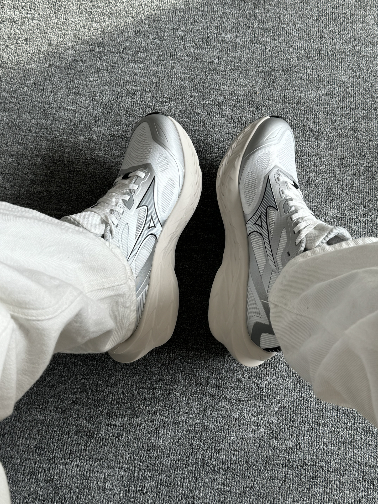 代購-<爆走神鞋>Mizuno ASTRO X 美津濃 機能 復古 厚底 增高 男女同款 白銀